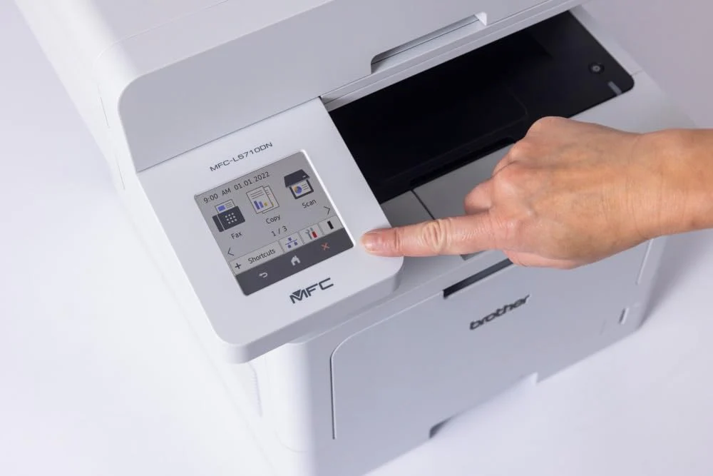 Brother MFC-L5710DN 4-in-1 Mulifunktionsdrucker schwarz weiß (A4, 48 Seiten/Min., 1.200x1.200 DPI, LAN, Duplex-ADF, 250 Blatt Papierkassette) weiß/grau - Image 8