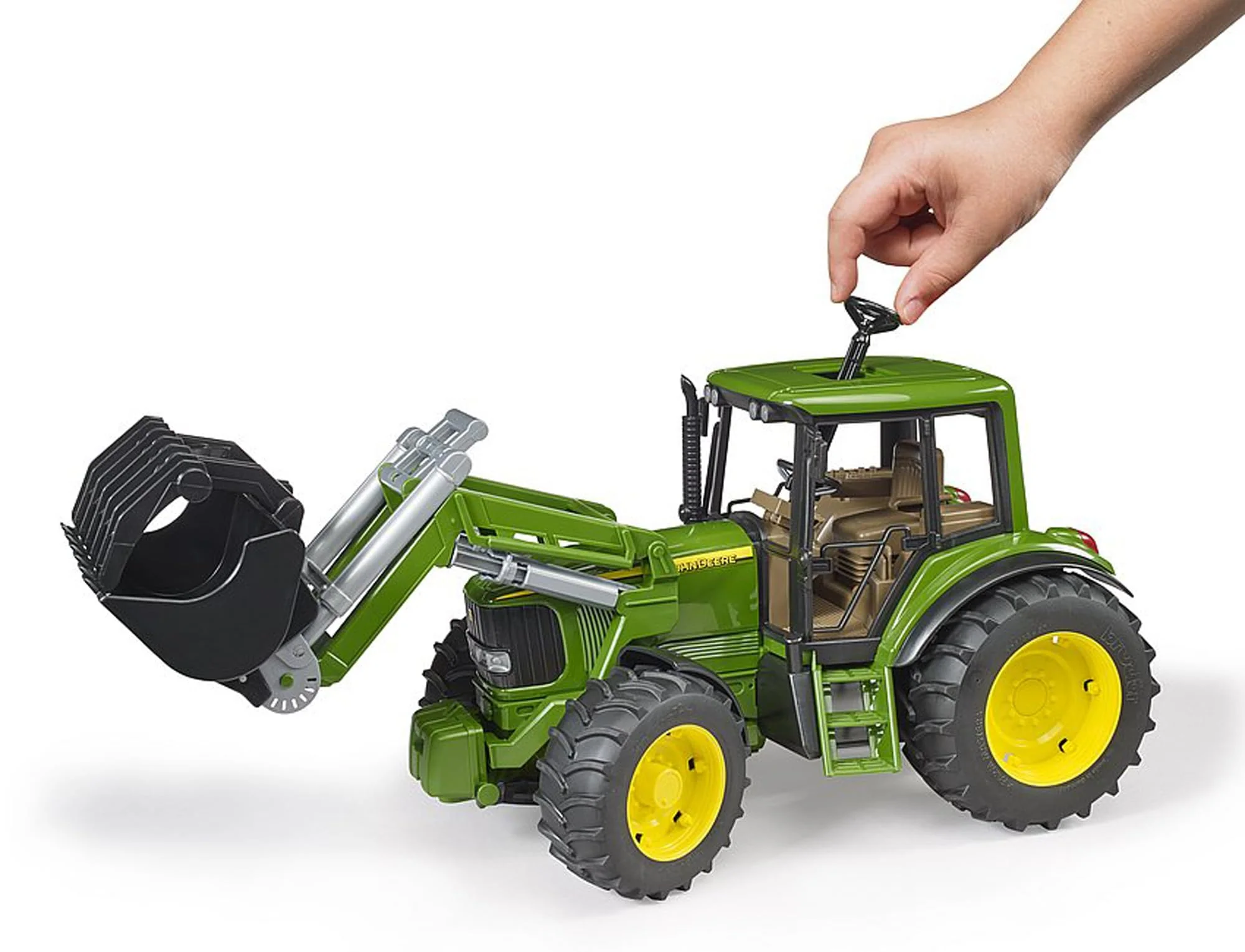 bruder 02052 - John Deere 6920 mit Frontlader - 1:16 Fahrzeug, Traktor, Trecker, Schlepper, Bulldog, Bauernhof, Landwirtschaft, Feldarbeit, Maschine, bworld, Spielzeug - Image 3
