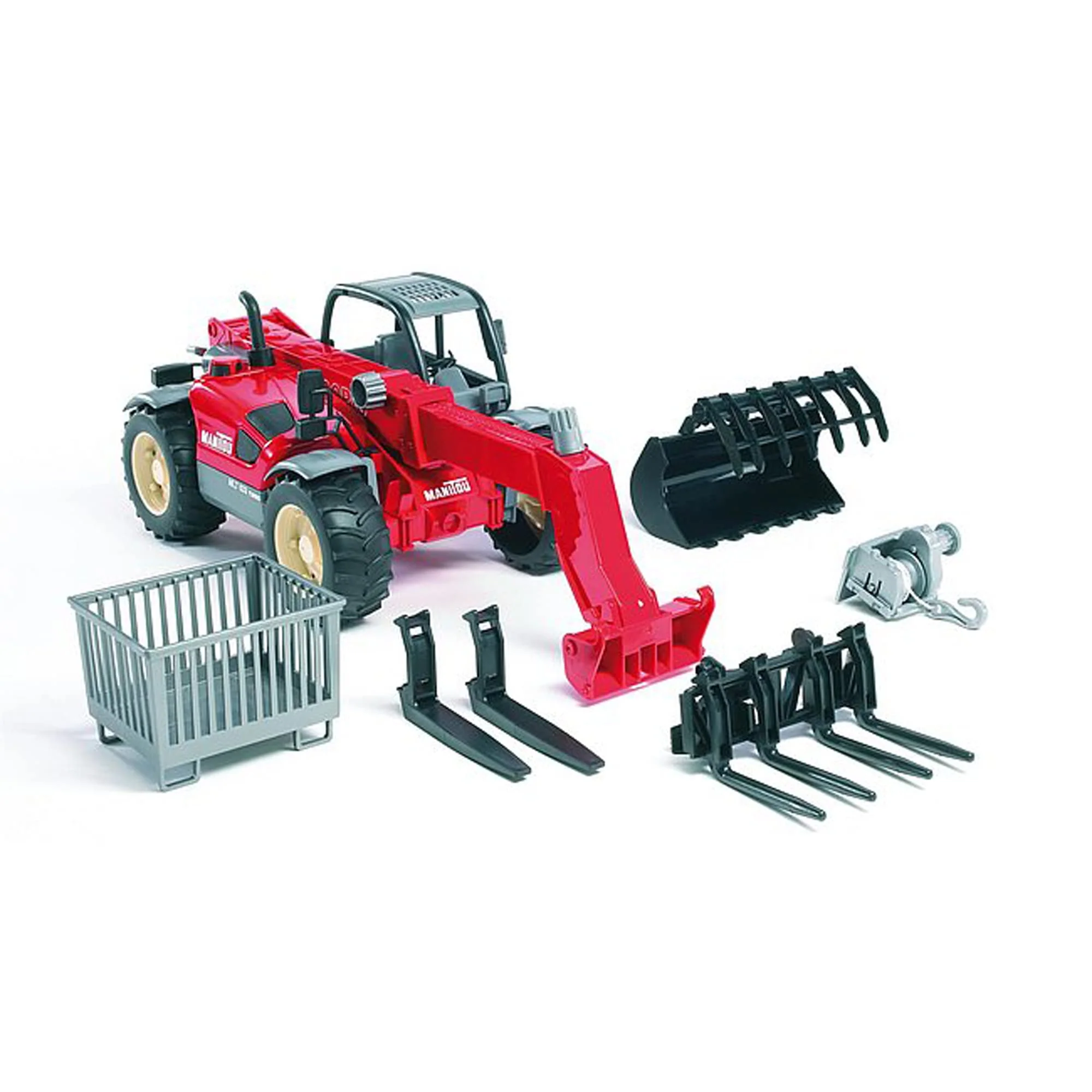 bruder 02125 - Manitou Teleskoplader MLT 633 - 1:16 Fahrzeuge, Baufahrzeug, Baumaschine, Stapler, Radlader, Spielzeug - Image 3