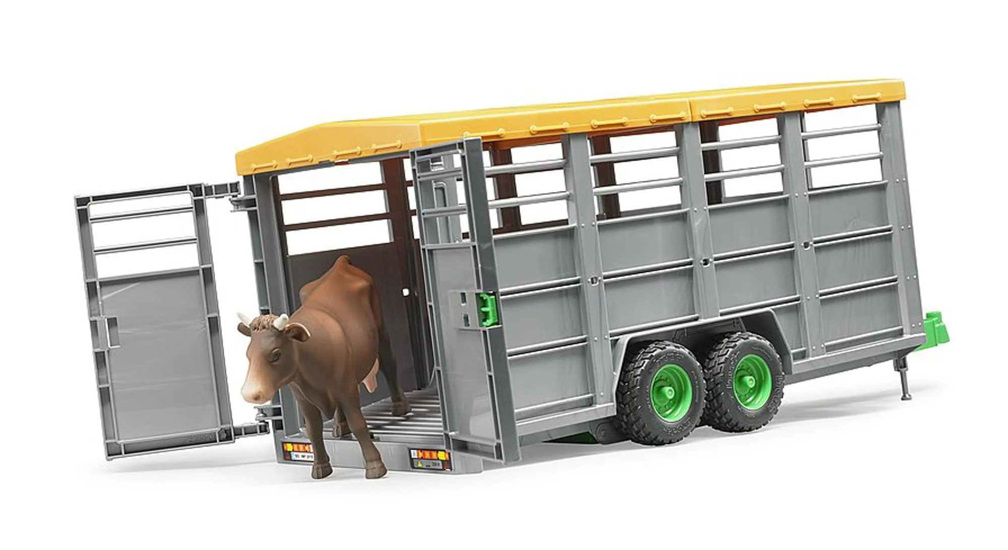 bruder 02227 - Viehtransportanhänger mit 1 Kuh - 1:16 Tiertransporter, Anhänger, Landwirtschaft, Bauernhof, LKW, Spielzeug - Image 4