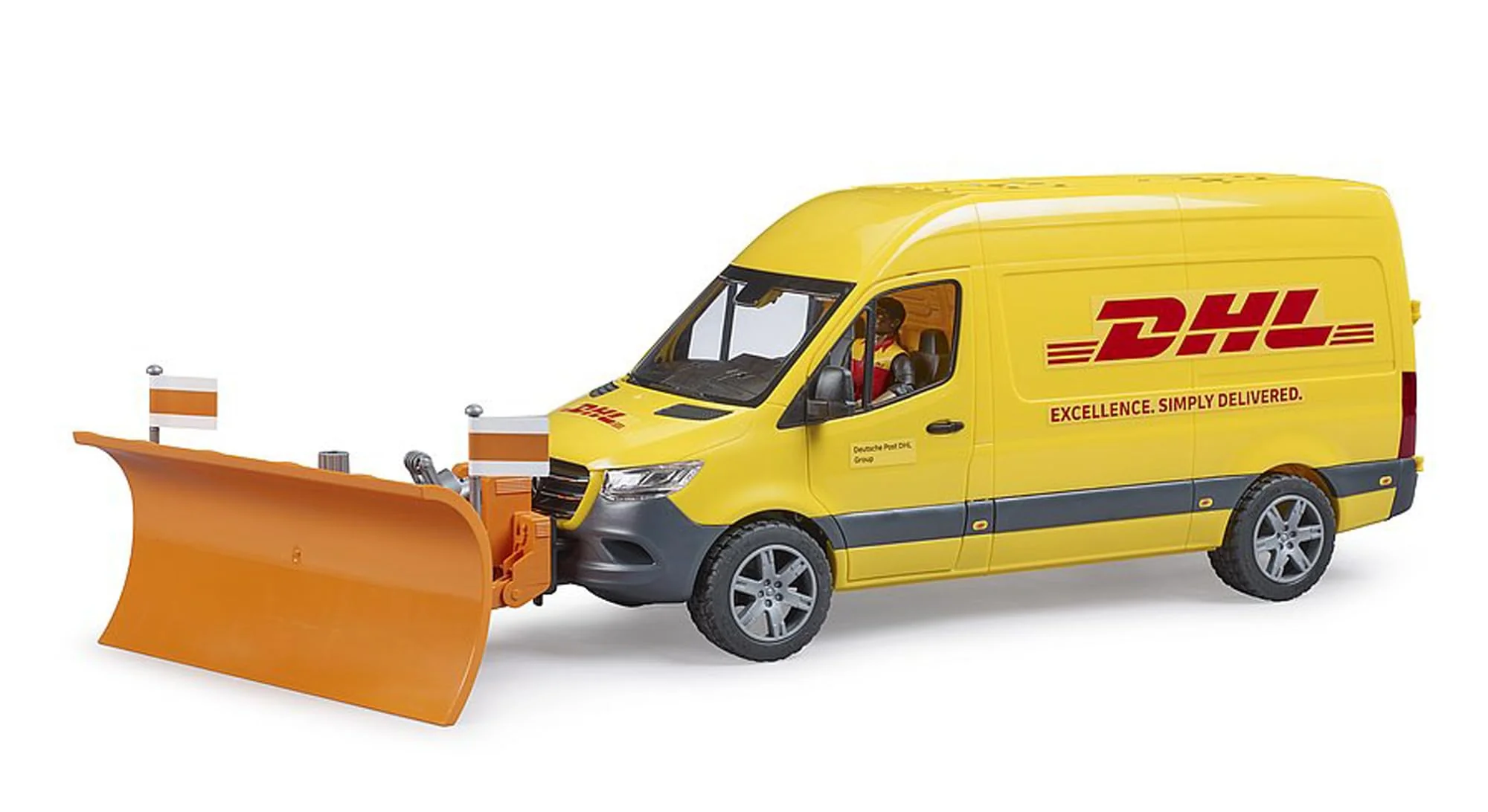 bruder 02671 - MB Sprinter DHL mit Fahrer inkl. Gitterbox mit Versandpaketen - 1:16 Versand & Logistik Fahrzeug Transporter Paket-Dienst Lieferwagen - Image 3