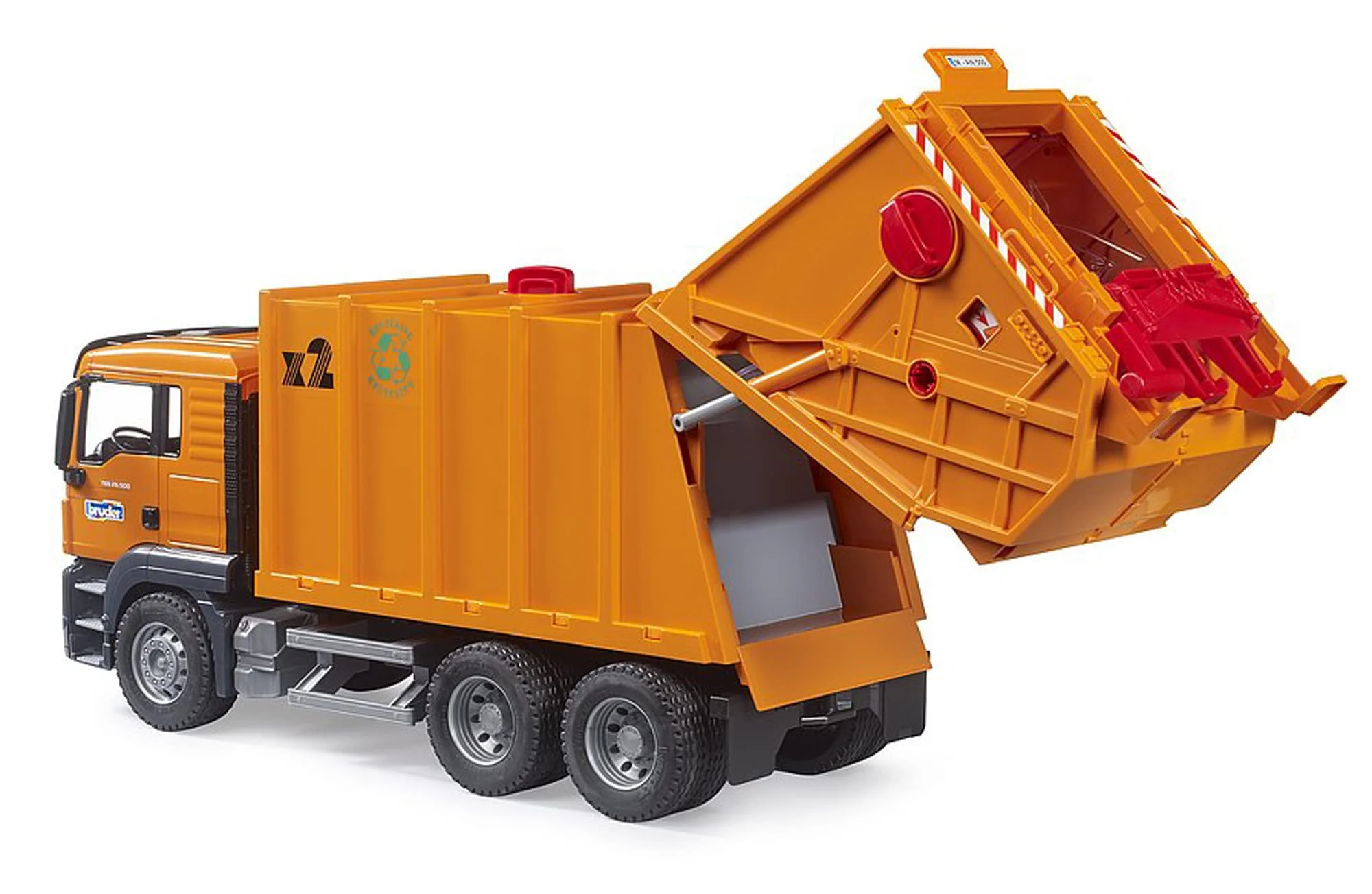 bruder 03760 - Man TGS Müll-LKW mit 2 Mülltonnen - 1:16 Fahrzeuge, Müllauto Spielzeug, Müllabfuhr, Müllwagen - Image 4