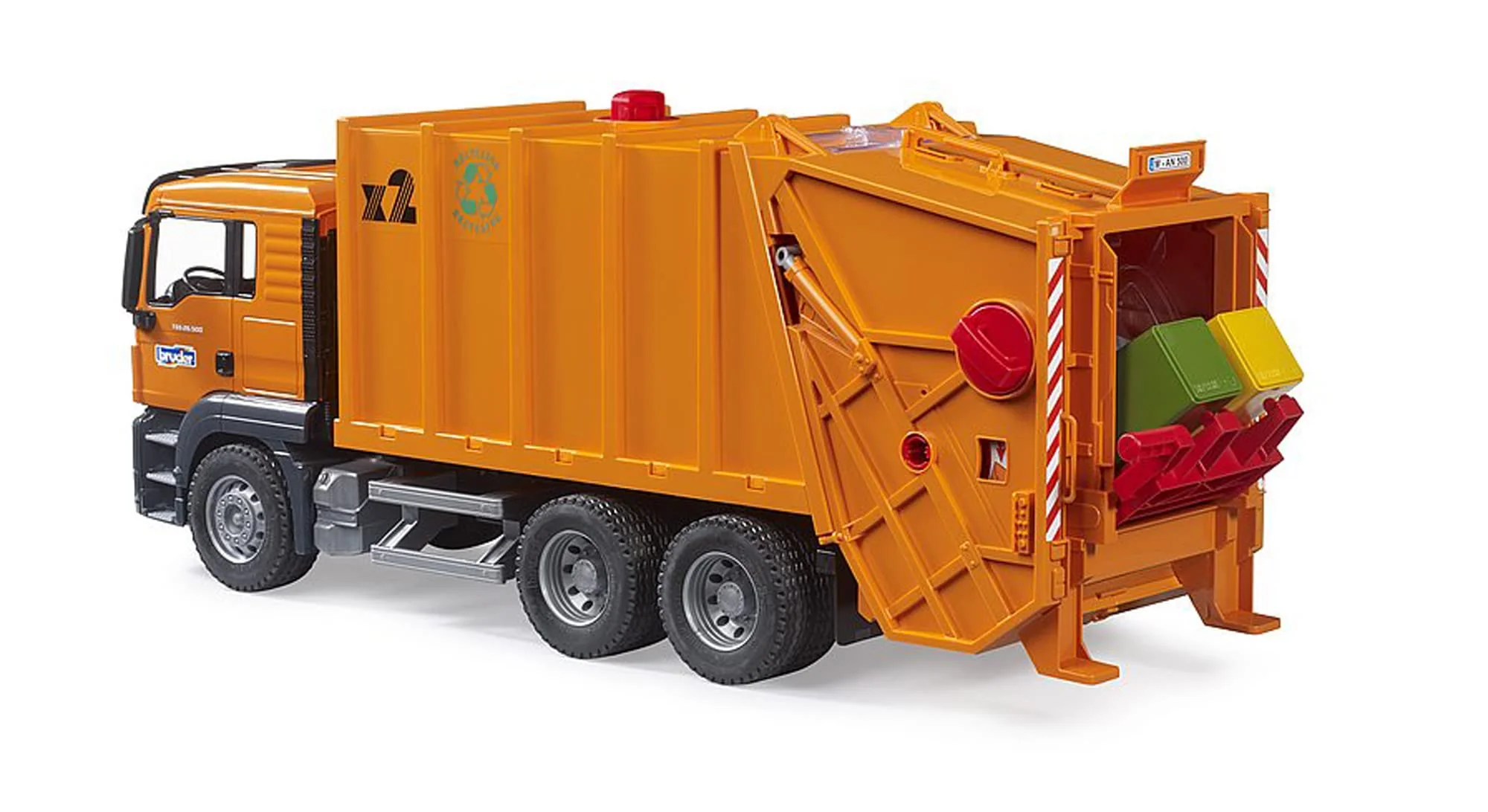bruder 03760 - Man TGS Müll-LKW mit 2 Mülltonnen - 1:16 Fahrzeuge, Müllauto Spielzeug, Müllabfuhr, Müllwagen - Image 5