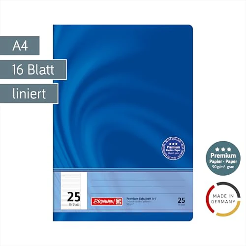 BRUNNEN Schulheft Premium Vivendi | A4, Lineatur 25, 16 Blatt, blau - Image 3