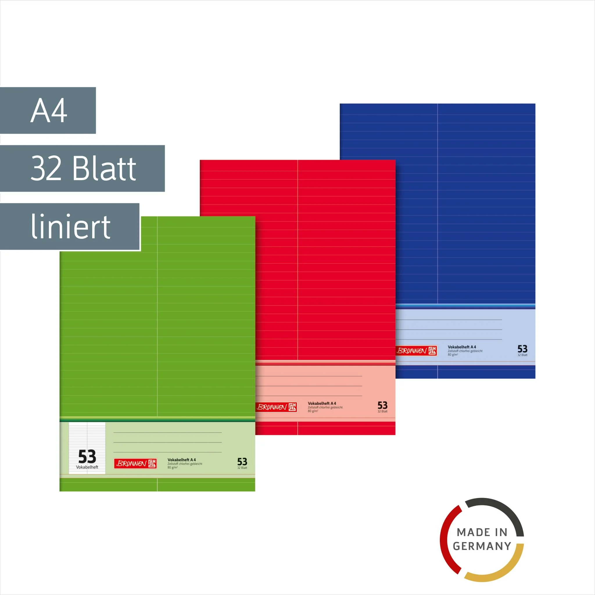 BRUNNEN Vokabelheft | A4, Lineatur 53, 32 Blatt, sortiert - Image 5