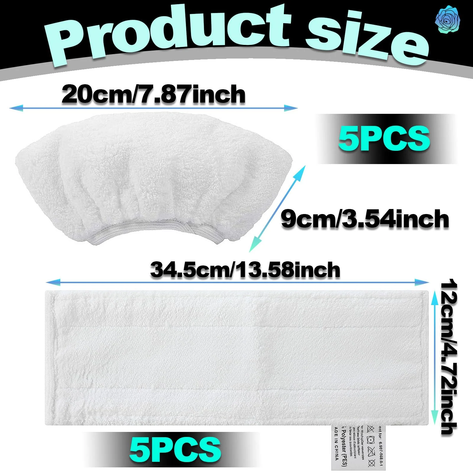 BUCOMTU 10 Stück Mikrofaser-Tuchset Waschbar Microfiber Cloth Kompatibel für Kärcher Dampfreiniger EasyFix SC 2, SC 3, SC 4, SC 5 Zubehör Ersatztücher,5 Bodendüse+5 Handdüse - Image 4