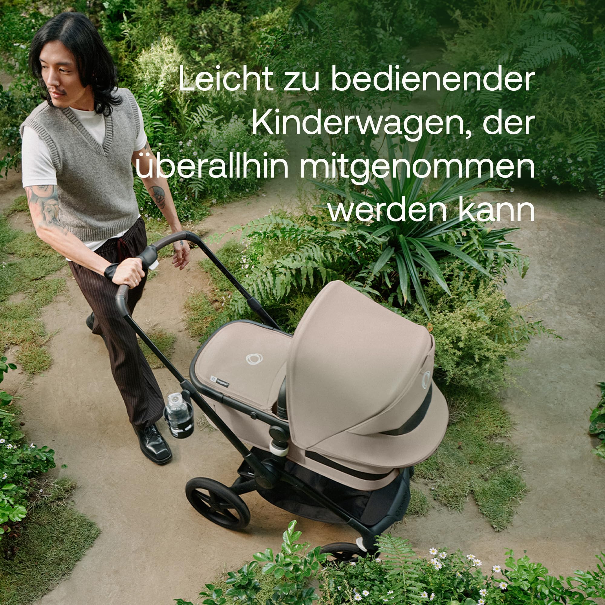 Bugaboo Fox 5, 2-in-1 Kinderwagen für jedes Gelände, mit Liegewanne und ausziehbarem Kleinkindsitz, einfach zu manövrieren und Ein-Hand Faltung, Fahrgestell, Liegewanne und Sonnendach in Schwarz - Image 2
