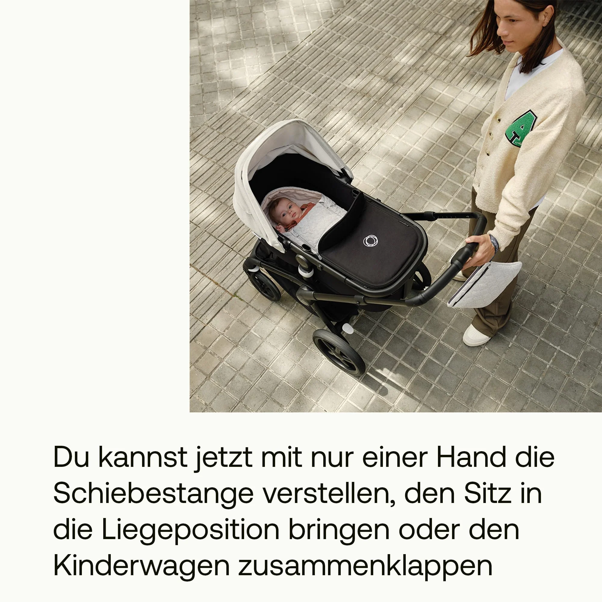 Bugaboo Fox 5, 2-in-1 Kinderwagen für jedes Gelände, mit Liegewanne und ausziehbarem Kleinkindsitz, einfach zu manövrieren und Ein-Hand Faltung, Fahrgestell, Liegewanne und Sonnendach in Schwarz - Image 7
