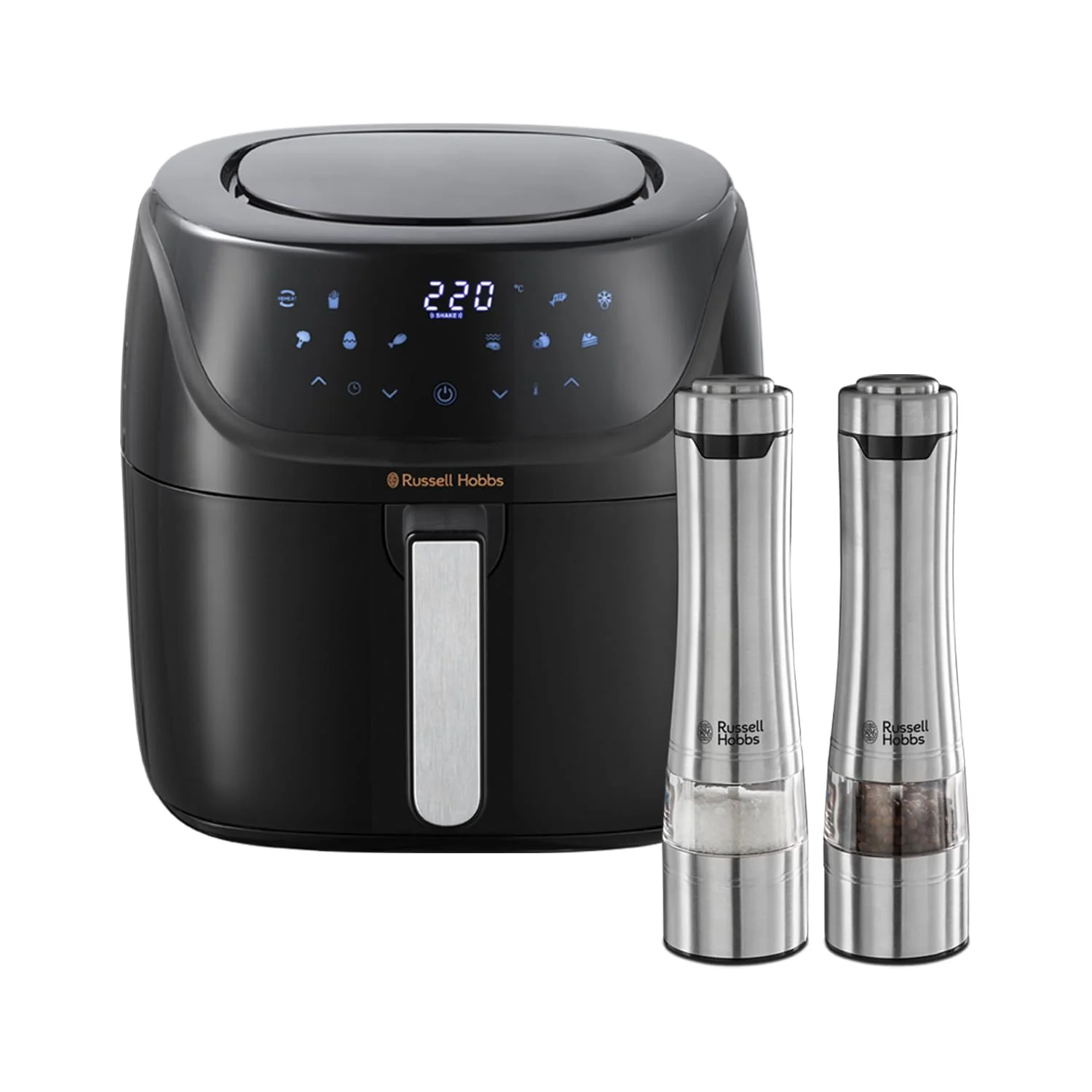 Bundle Set: Russell Hobbs Heißluftfritteuse XXL 8l [7 Kochfunktionen|10 Programme] AirFryer 27170-56 & Russell Hobbs Salz und Pfeffer Mühle elektrisch [2er Set] 23460-56 - Image 2