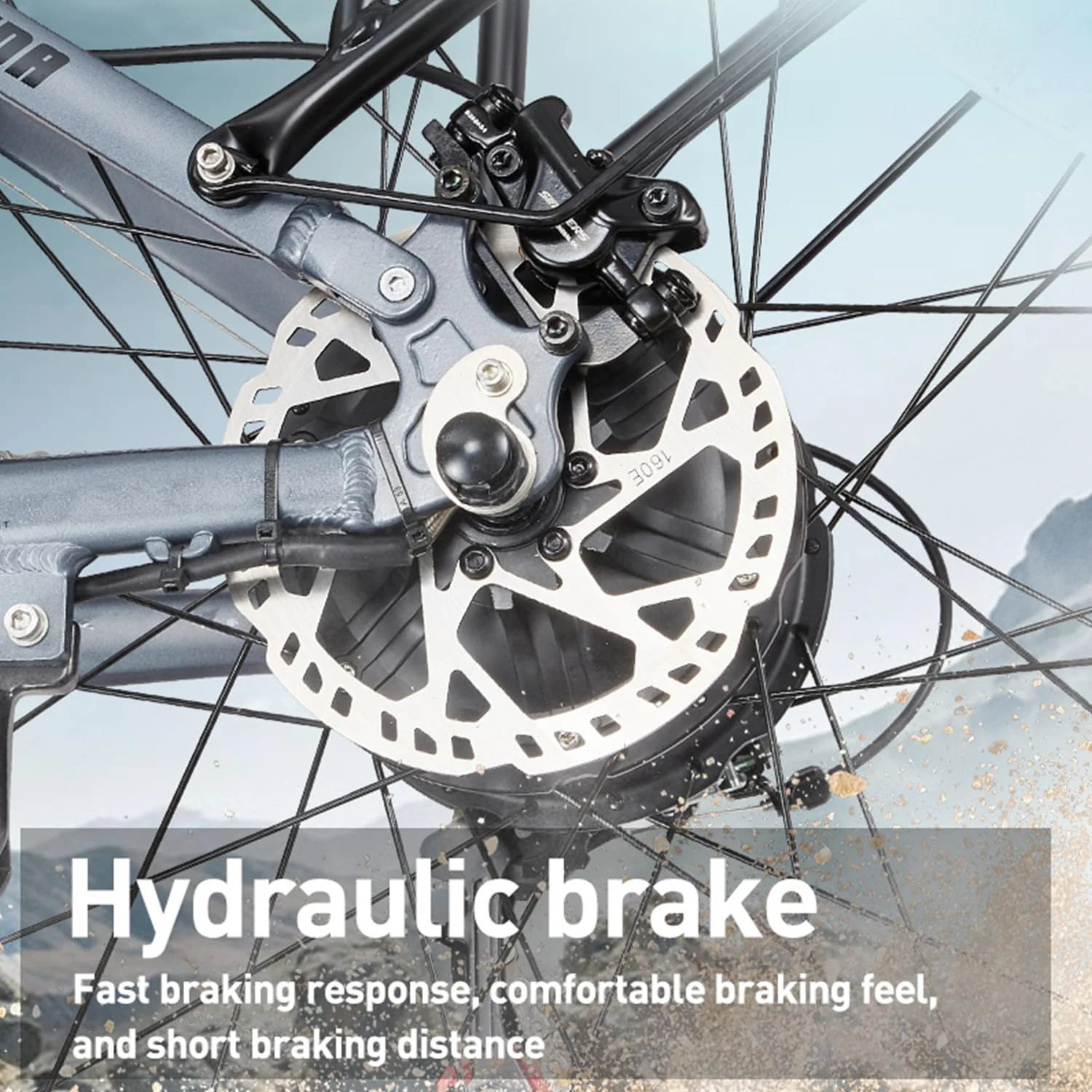 BURCHDA RX80 Elektrisches Mountainbike für Erwachsene, 26 Zoll 4.0 Fat Tire, 48V20AH Batterie 7-Gang Öl-Doppelbremse, Dual Shock Absorption Elektrofahrrad mit Unterstützung,Mit Heckklappenrahmen - Image 5