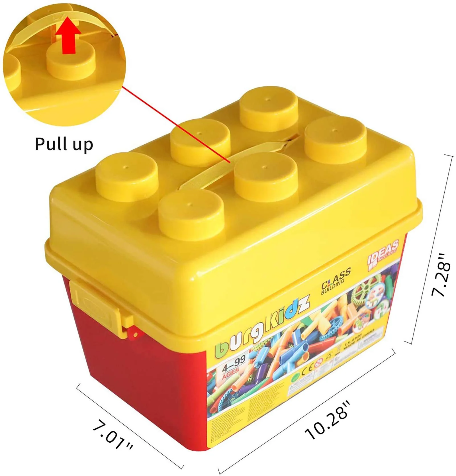 burgkidz Pipe Tube Toys, 188 Stück Klassische Bausteine Zusammenbau Steckbausteine Spielzeug mit Rädern und Grundplatte für Kinder, Geschenk für kreative Lernerziehung für Jungen und Mädchen - Image 4