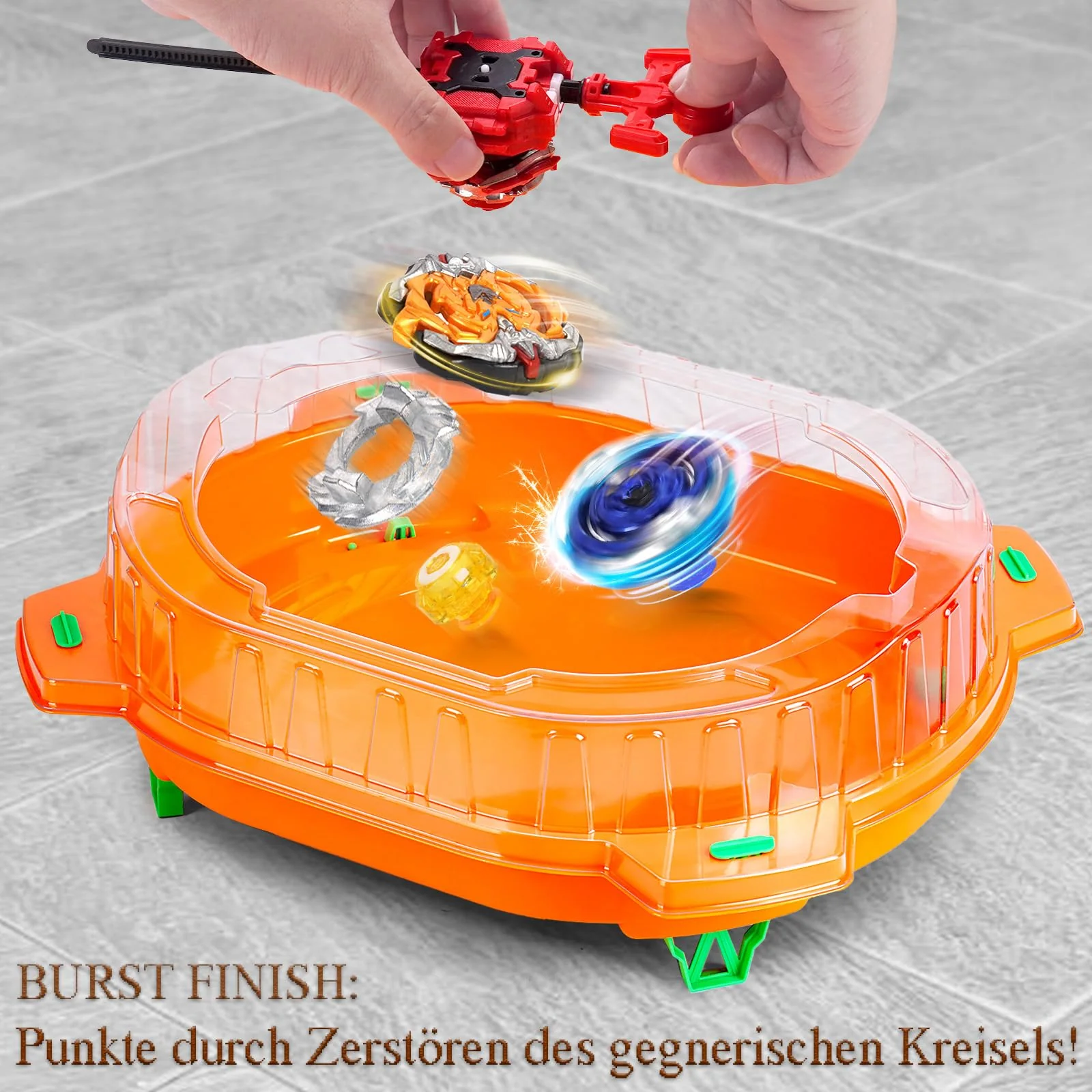 Burst Kreisel Arena Battle Set - 6 Kampfkreisel, 2 Launchers und Stadium, Battle Kampfarena für Kinder ab 6 Jahren, Kampfspielzeug für Jungen (6pcs-Stadium) - Image 4