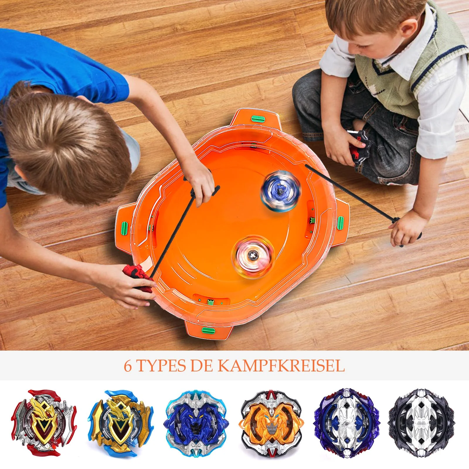 Burst Kreisel Arena Battle Set - 6 Kampfkreisel, 2 Launchers und Stadium, Battle Kampfarena für Kinder ab 6 Jahren, Kampfspielzeug für Jungen (6pcs-Stadium) - Image 6