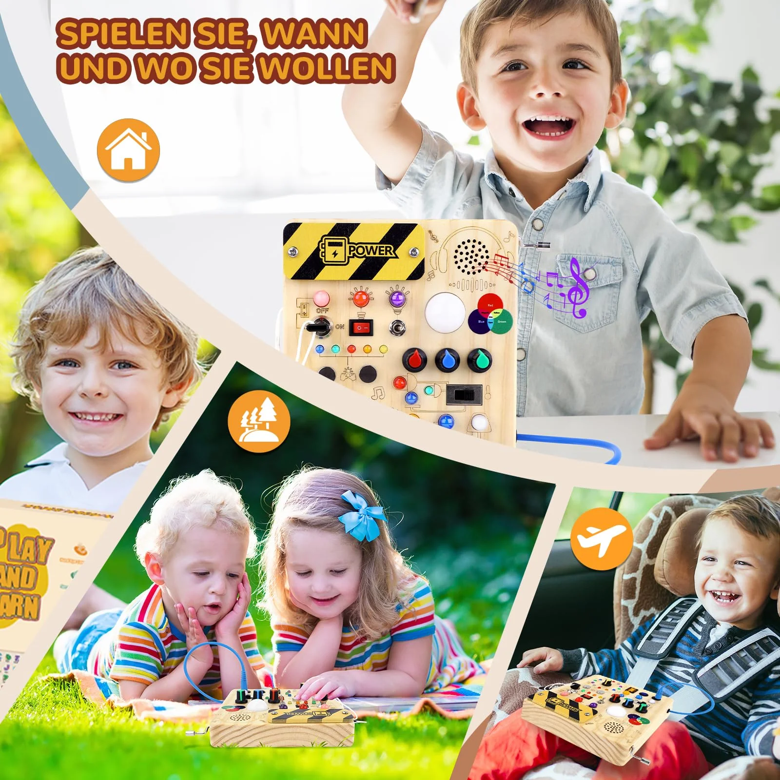 Busy Board Montessori Spielzeug ab 1 Jahr Kinder Lernspielzeug für 1 2 3 Kleinkinder, Sensorisches Spielzeug für Jungen & Mädchen - Image 3