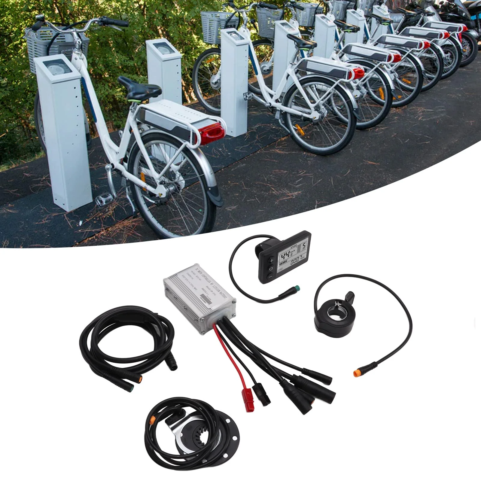BuyWeek E-Bike-Umrüstsatz, 15 A 36 V 48 V Fahrradmotor-Controller mit S866-Panel 1 auf 2 Kabel-Controller-Kit für E-Bike - Image 7