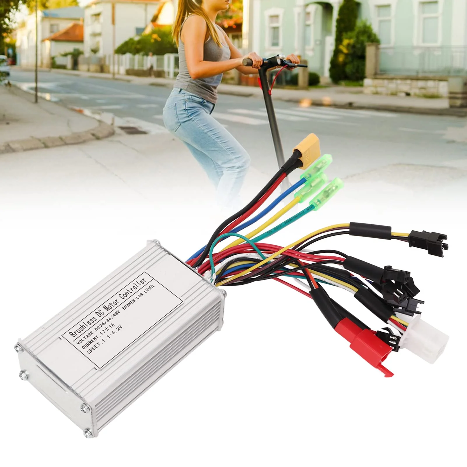 BuyWeek Elektrofahrrad Brushless Motor Controller, 24V 36V 48V 17A 3 Modus Sinuswelle Controller Bürstenloser Motor Controller für E-Bike Elektroroller - Image 7