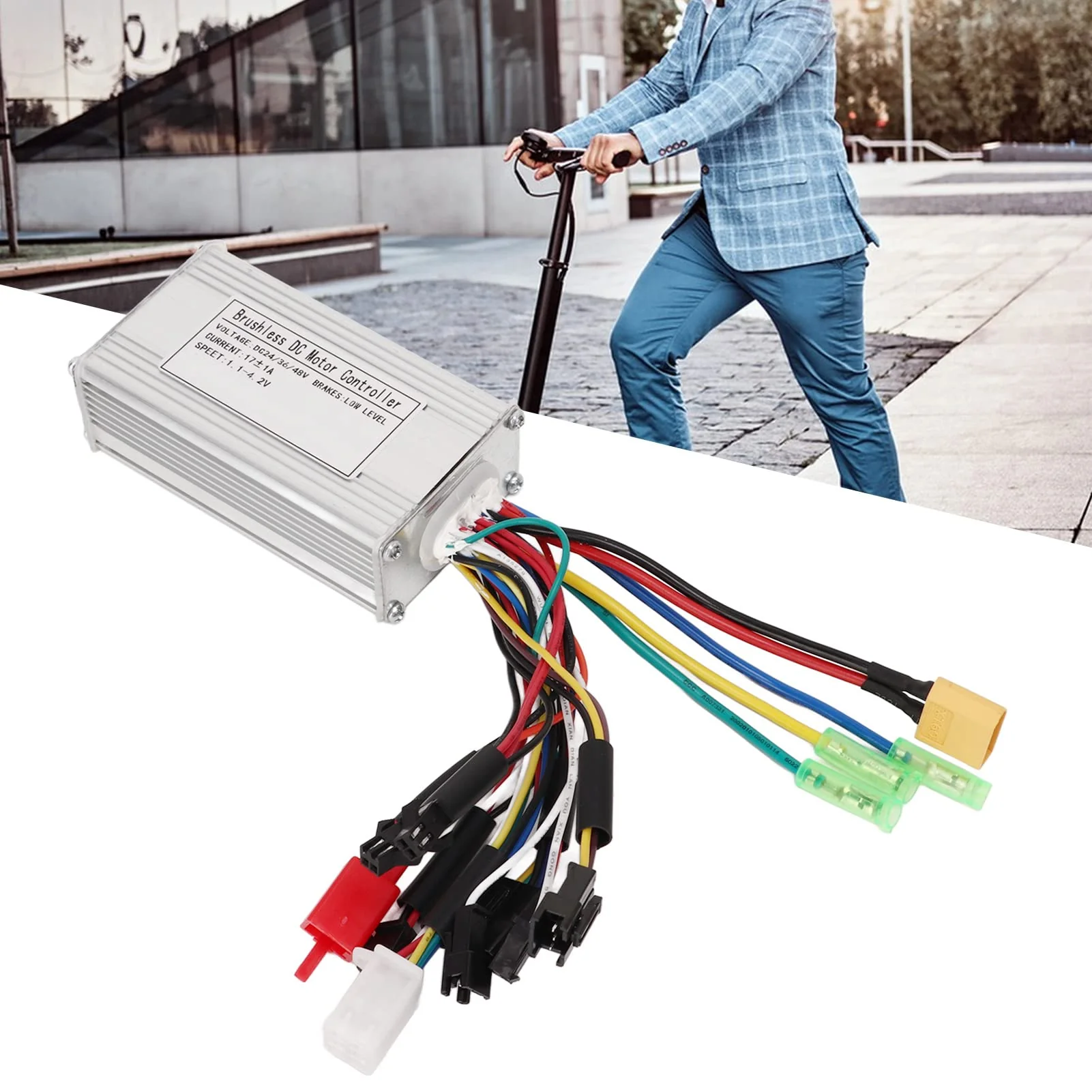 BuyWeek Elektrofahrrad Brushless Motor Controller, 24V 36V 48V 17A 3 Modus Sinuswelle Controller Bürstenloser Motor Controller für E-Bike Elektroroller - Image 9