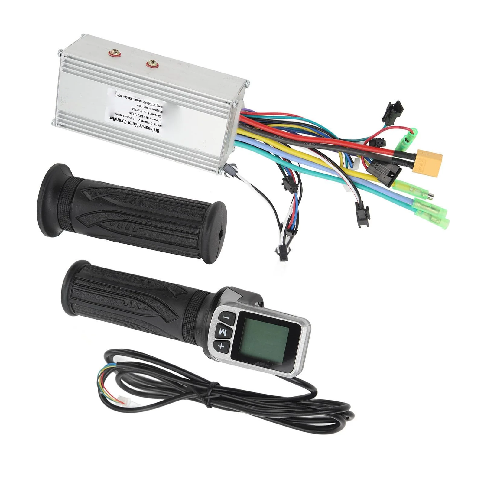BuyWeek Elektrofahrrad Brushless Motor Controller Kit, 36V 48V 1000W 38A Sinuswelle Controller 124DX Drehgasgriff mit LCD Panel für Elektrofahrräder - Image 5