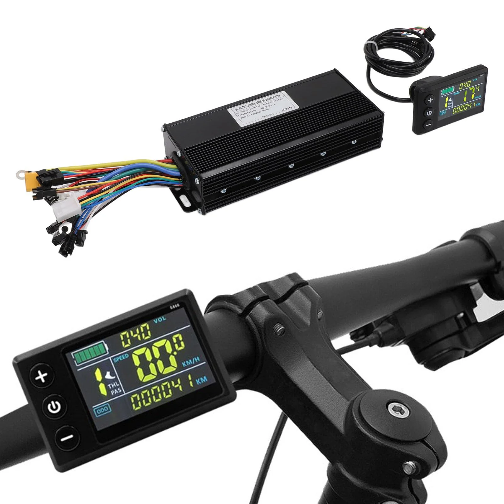 BuyWeek Elektrofahrrad Brushless Motor Controller Kit, 36V 48V 52V 1500W 2000W 40A 3 Modus Sinuswelle Controller mit S866 Farb LCD Display für E-Bike Elektroroller - Image 3