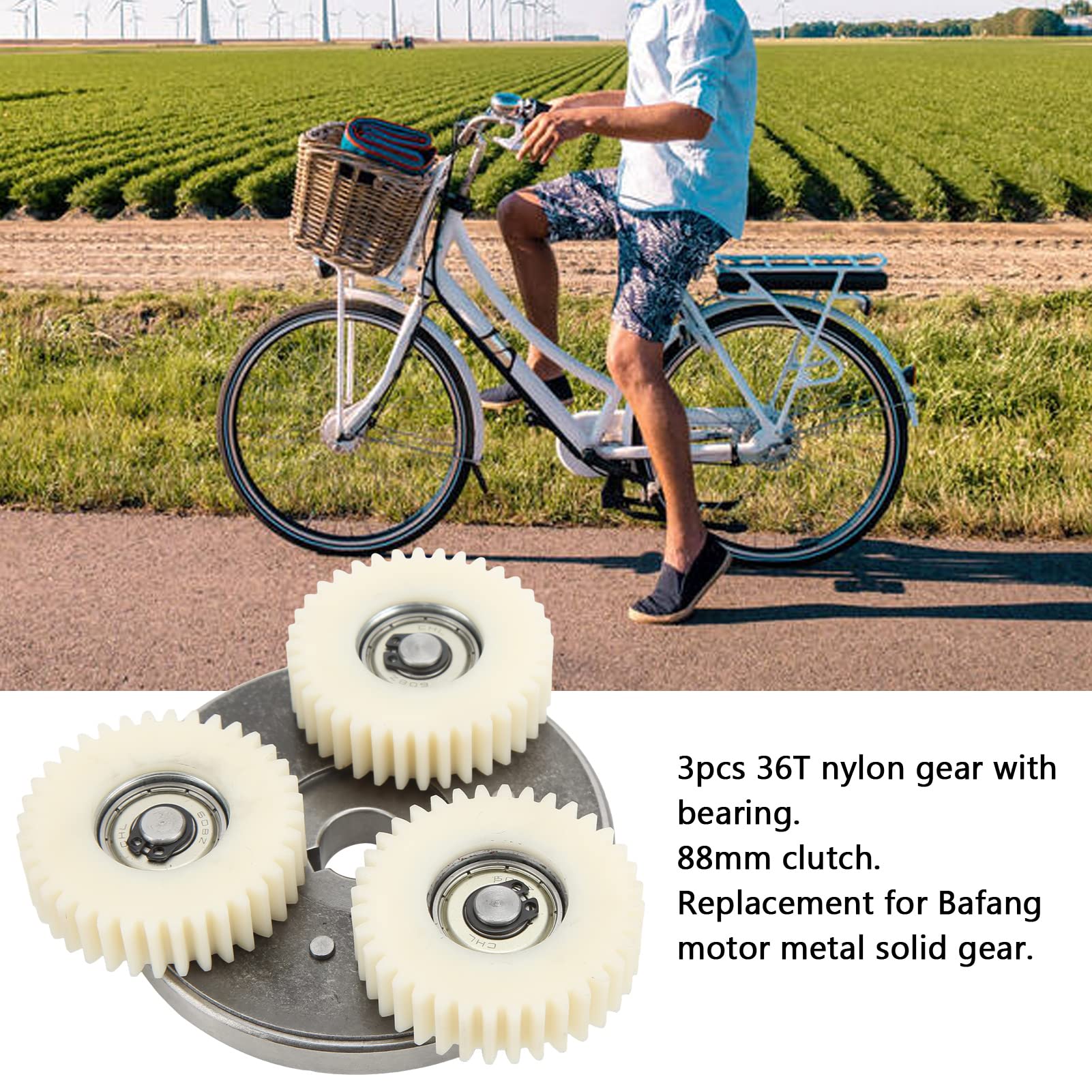 BuyWeek Elektrofahrrad Motor Zahnräder Kupplungssatz, 36T Planetary Nylonzahnräder und 88mm Kupplung, Kompatibel mit Bafang Elektrofahrrad 500W-750W Motor - Image 9