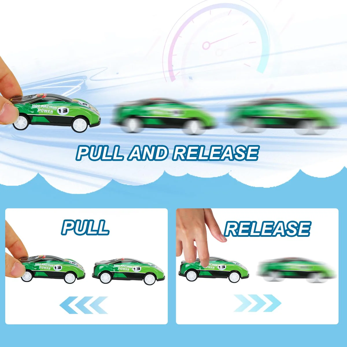 Cadimus Zurückziehen Spielzeugautos，9pcs Mini Auto Set Rennauto,Metall Aufziehauto ab 1 2 3 4 Jahre,Mini Pull Back Rennfahrzeuge,Rennspielzeug zum Zurückziehen für Jungen und Mädchen（zufällig） - Image 5