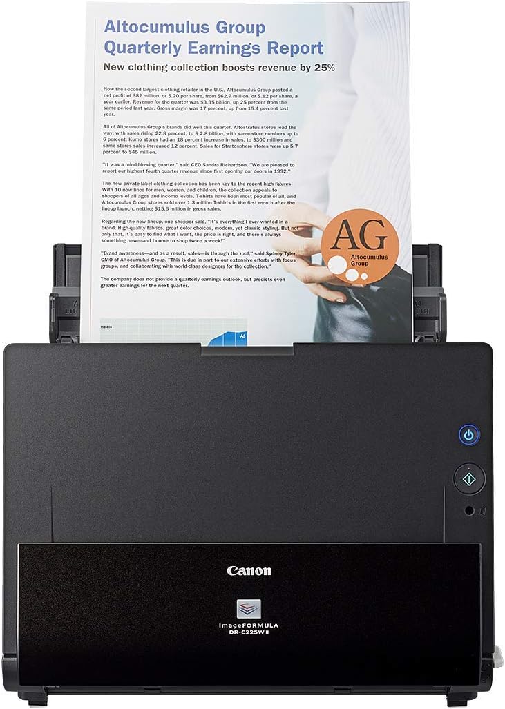 Canon DR-C225 II - imageFORMULA Dokumentenscanner (Duplex, Einzug, Farbe, 600dpi, 25 Seiten/Min, PDF OCR, kompakt, schwarz) - Image 8