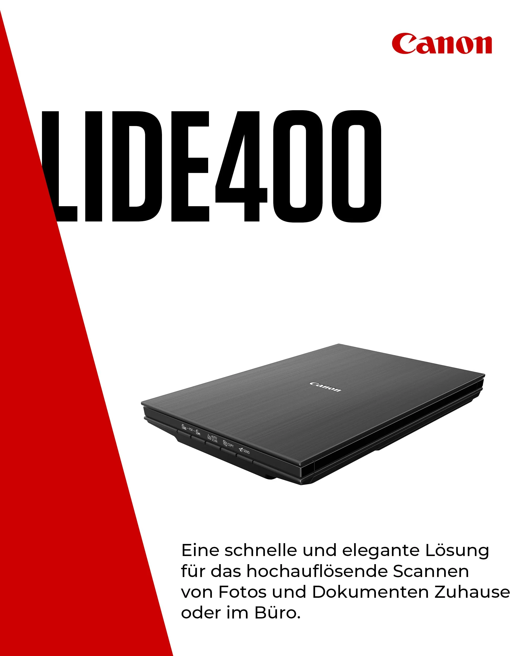 Canon Lide 400 Scanner (A4-Flachbett, CIS Sensor, 4,800 x 4,800 DPI, USB-Stromversorgung, 5 Scan-Buttons, Halter für senkrechte Aufstellung) schwarz - Image 13