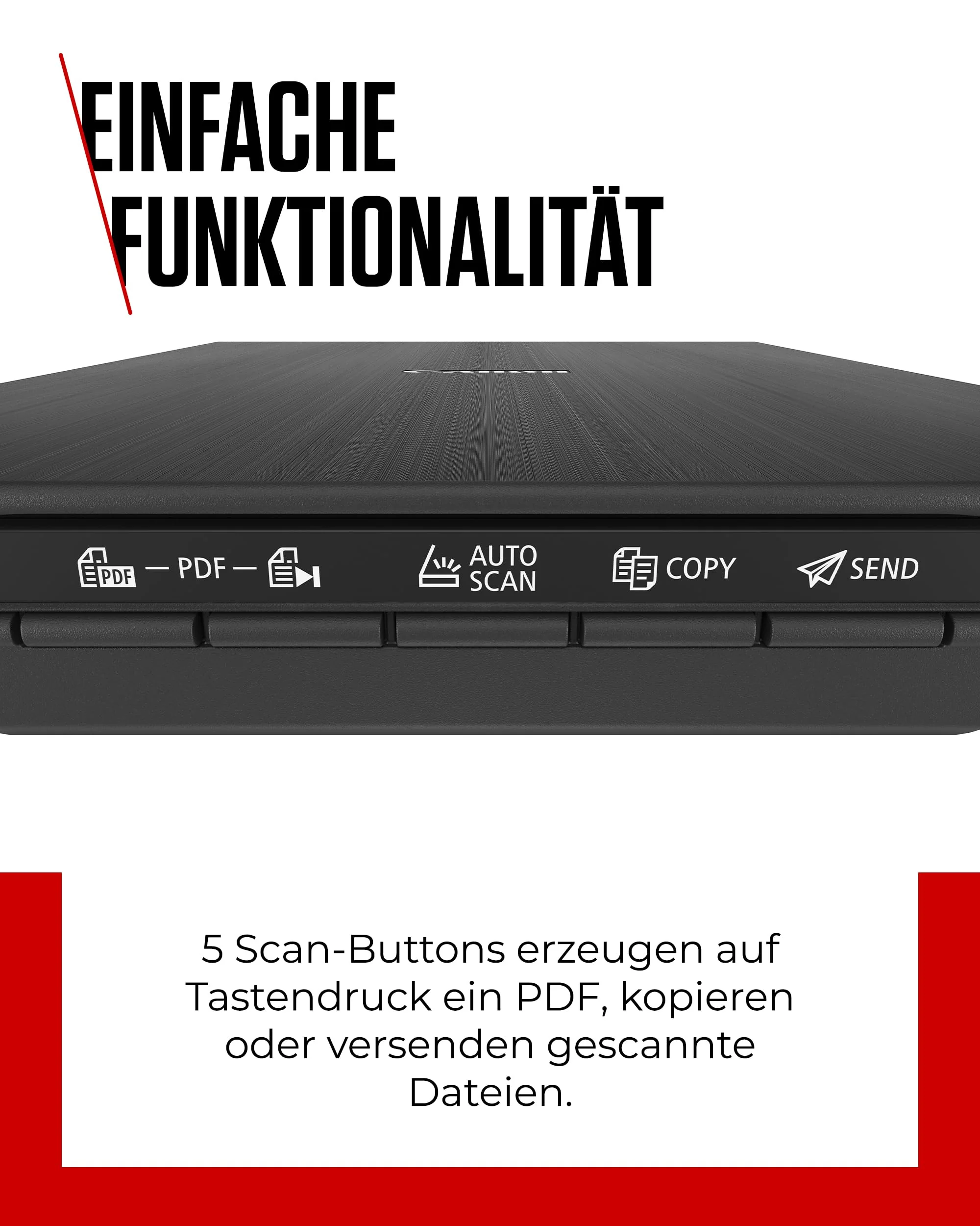 Canon Lide 400 Scanner (A4-Flachbett, CIS Sensor, 4,800 x 4,800 DPI, USB-Stromversorgung, 5 Scan-Buttons, Halter für senkrechte Aufstellung) schwarz - Image 3