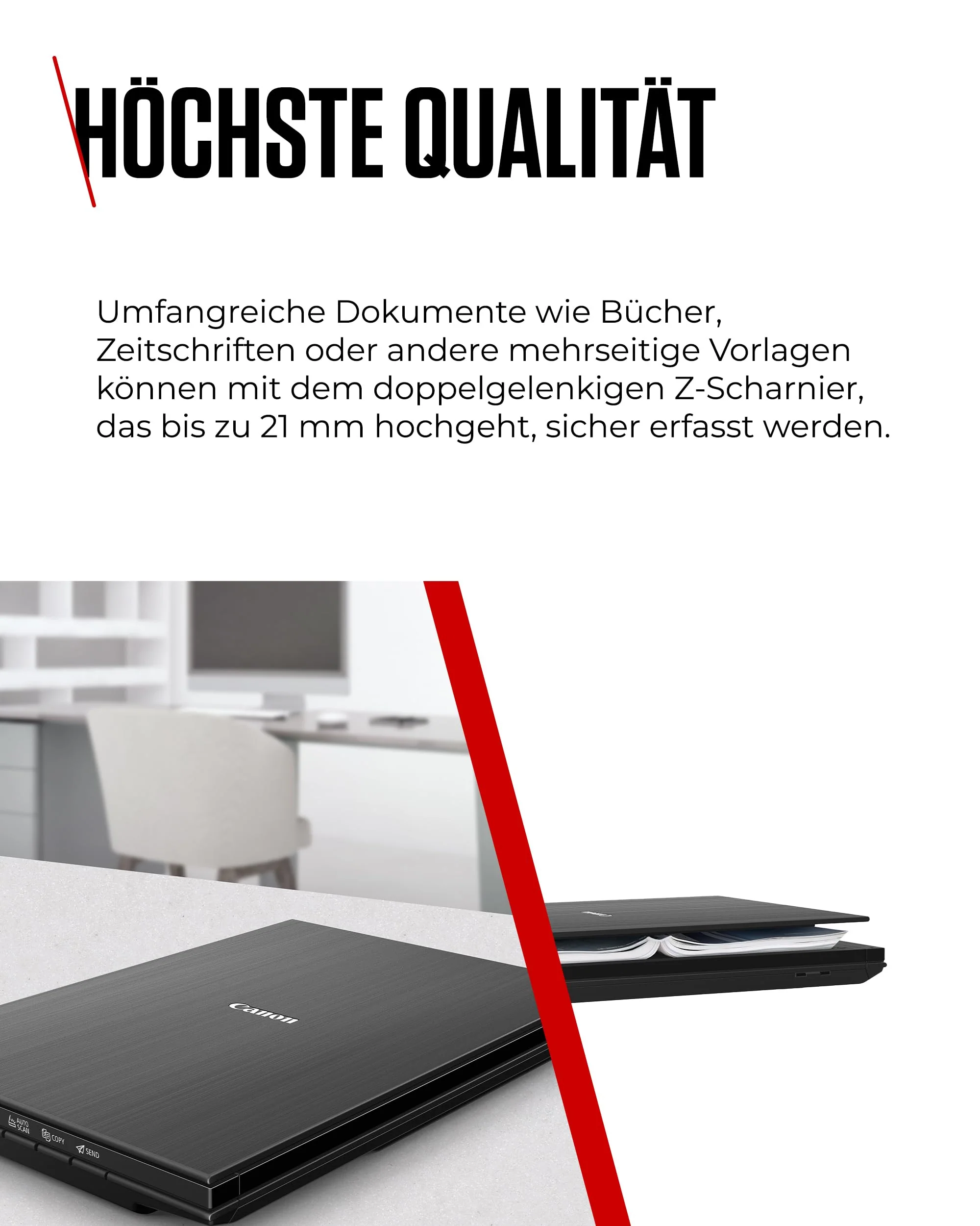 Canon Lide 400 Scanner (A4-Flachbett, CIS Sensor, 4,800 x 4,800 DPI, USB-Stromversorgung, 5 Scan-Buttons, Halter für senkrechte Aufstellung) schwarz - Image 8