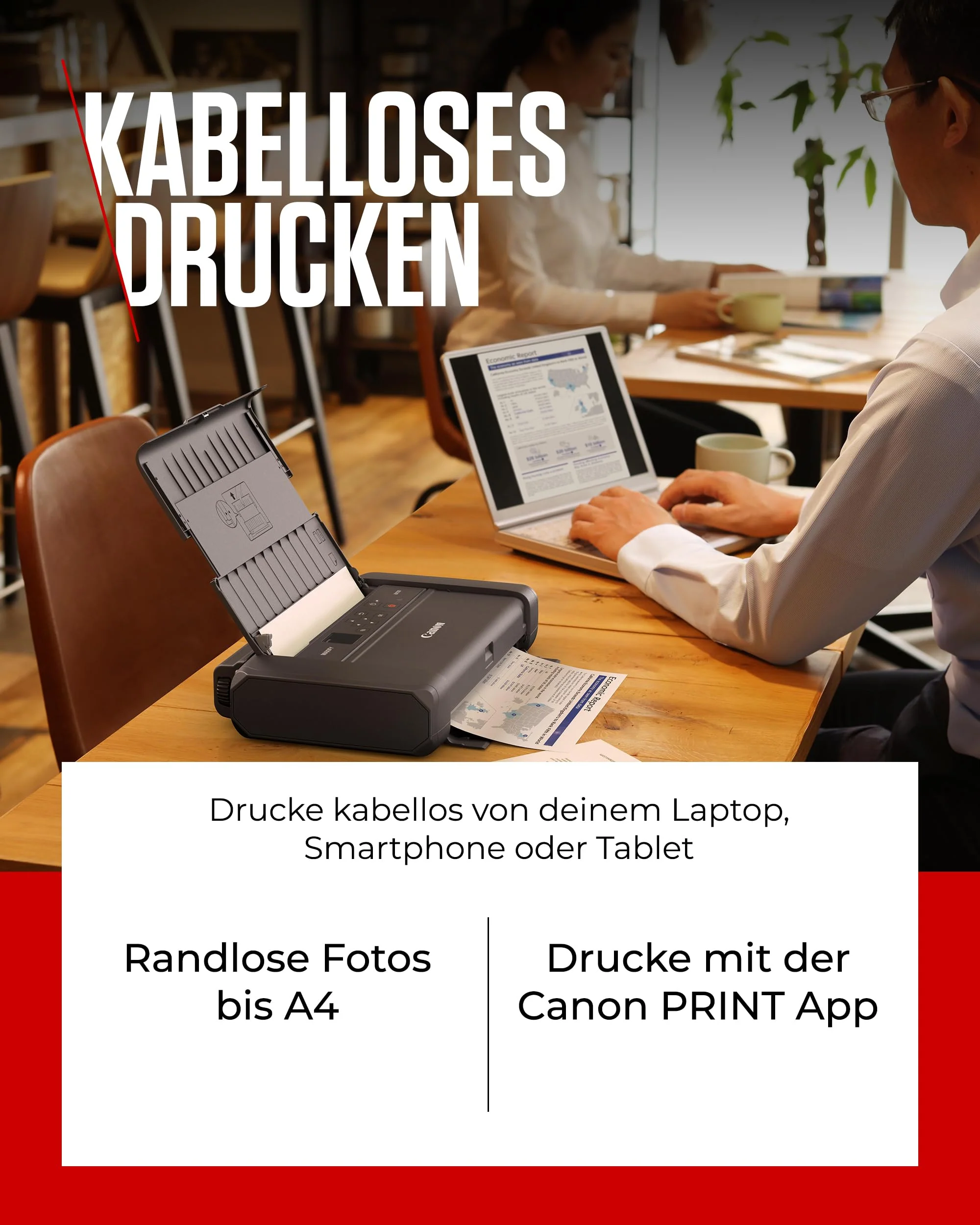 Canon MAXIFY BX110 Mobiler Drucker – WLAN-Drucker mit wiederaufladbarem Akku, druckt bis A4 | Perfekt für Home-Office & unterwegs! Drucke kabellos von Laptop, PC, Smartphone Print App - Image 5