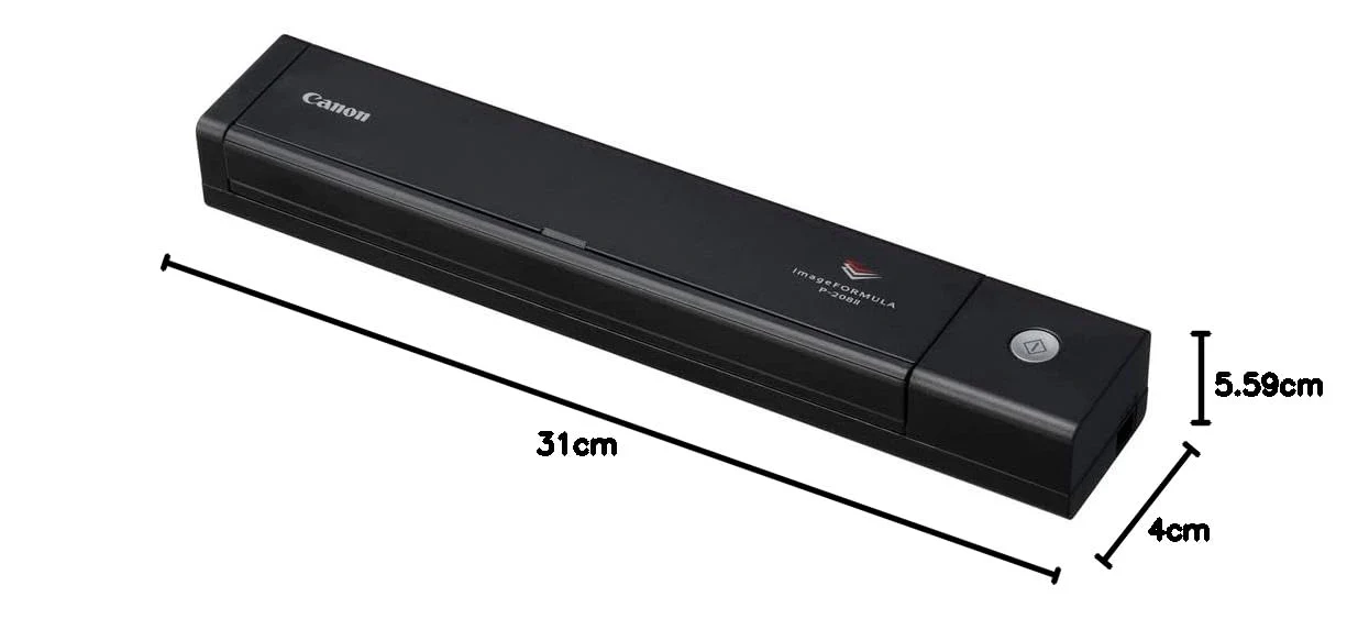Canon P-208II - imageFORMULA Mobiler Dokumentenscanner (Duplex DIN-A4 Einzug, Farbe, 600dpi, 8 Seiten/Min, 10 Blatt ADF, PDF durchsuchbar, OCR, Plug & Scan, Twain, schwarz) - Image 3