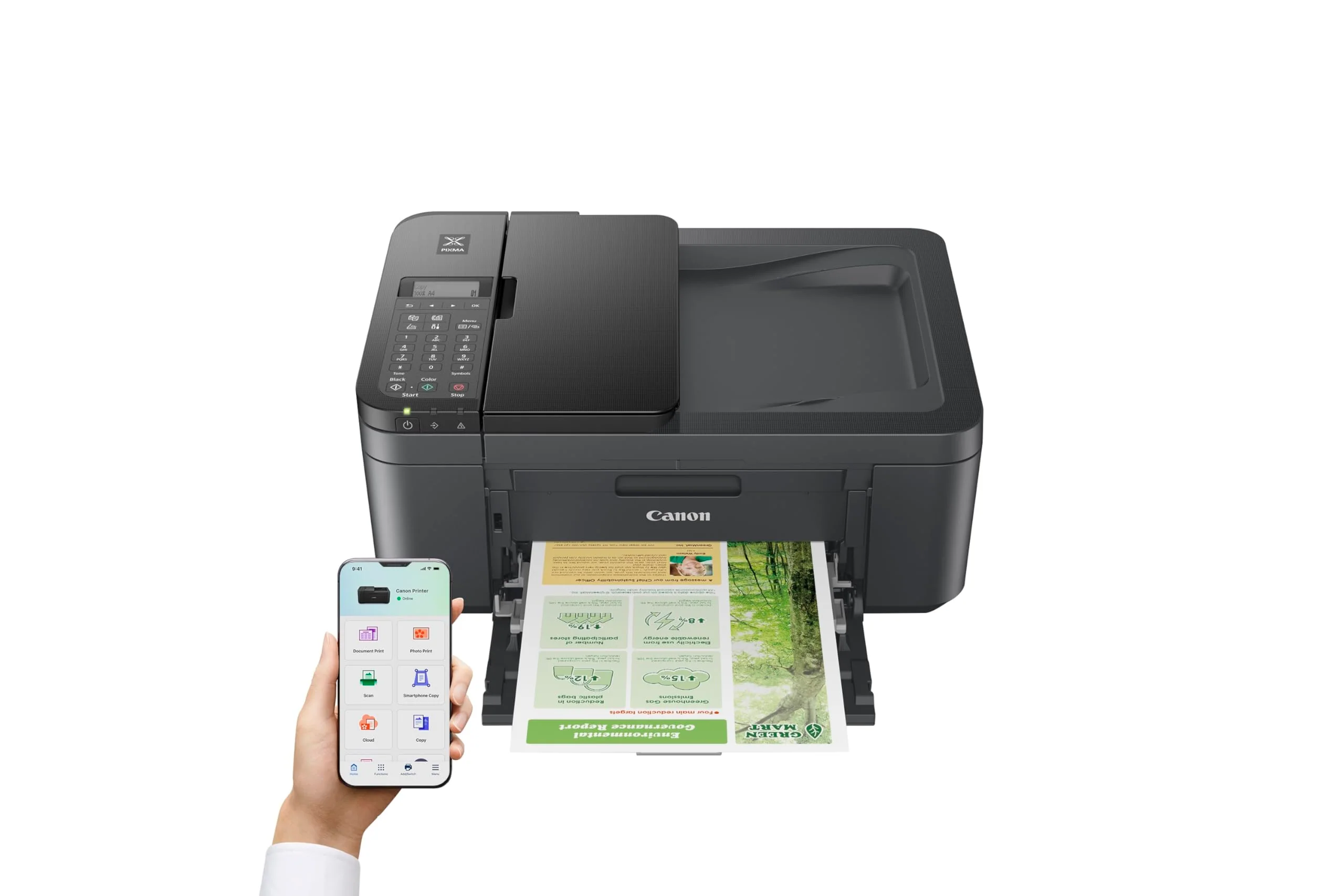 Canon PIXMA TR4755i Kabelloser Farb-4-in-1-Tintenstrahl-Fotodrucker – A4 Drucken, Kopieren, Scannen, Faxen, WLAN – ADF, Auto 2 Sided-Print – PIXMA Print Plan kompatibel – geeignet für Heimbüro-Druck - Image 2