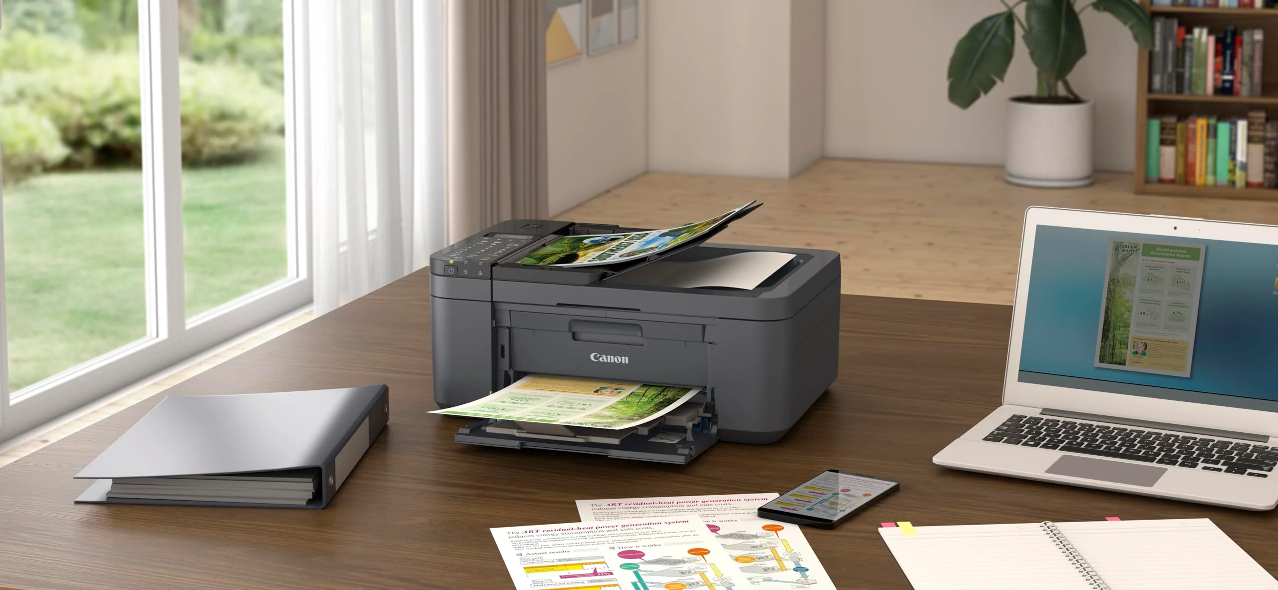 Canon PIXMA TR4755i Kabelloser Farb-4-in-1-Tintenstrahl-Fotodrucker – A4 Drucken, Kopieren, Scannen, Faxen, WLAN – ADF, Auto 2 Sided-Print – PIXMA Print Plan kompatibel – geeignet für Heimbüro-Druck - Image 4
