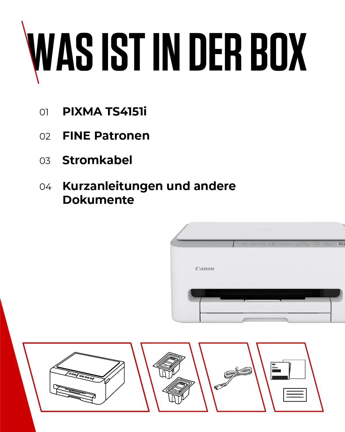 Canon PIXMA TS4151I -WLAN-Multifunktionsdrucker mit Papierkassette und Frontbedienung & Duplexdruck | Kabelloses Drucken vom Smartphone leicht gemacht PIXMA Print Plan kompatibel - Image 2