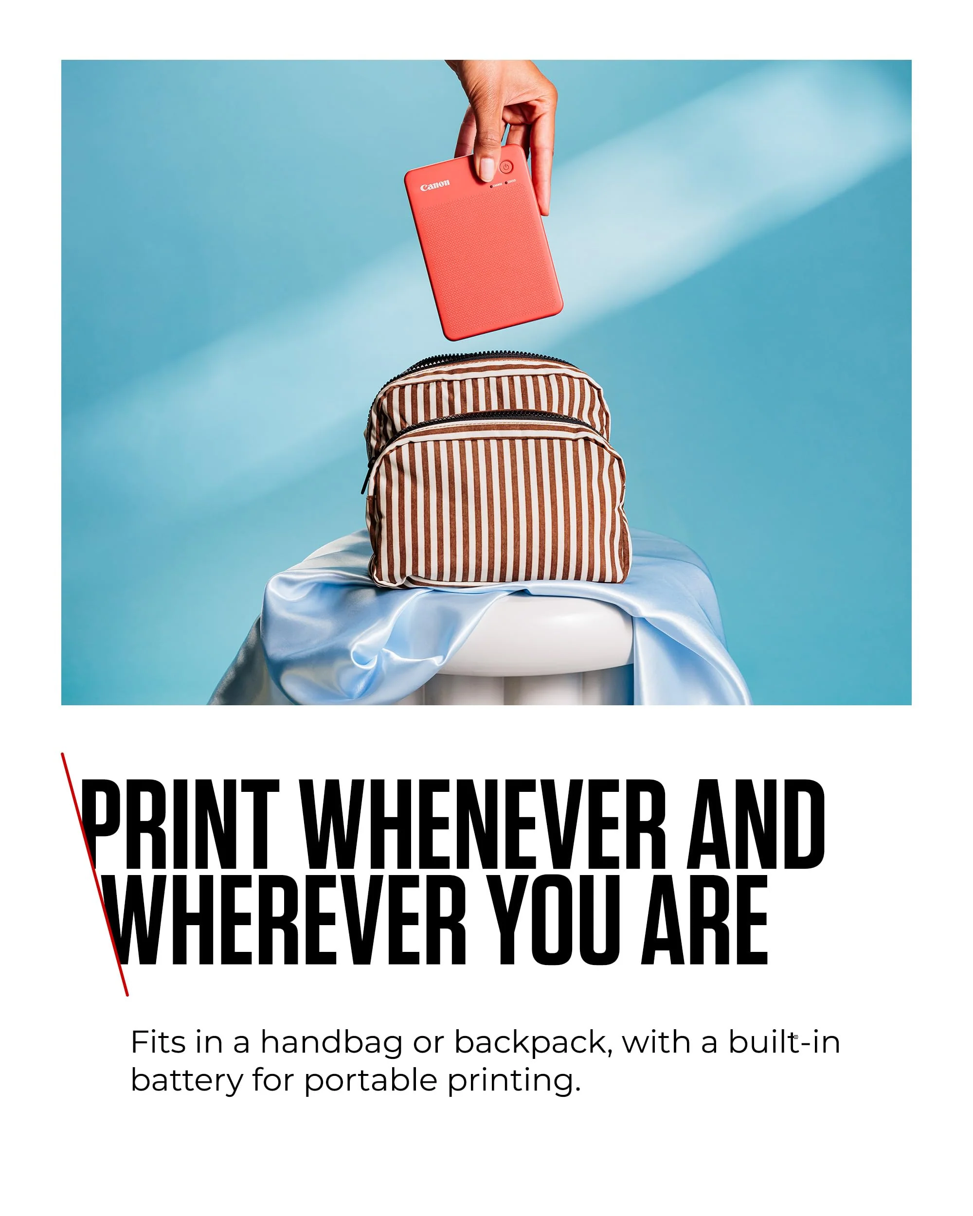 Canon SELPHY QX20 mobiler Fotodrucker – per WLAN direkt vom Smartphone drucken. Thermosublimationsdruck, 2 Größen Stickerpapier und Laden per USB-C - Terrakotta (ohne Farband/Papier) - Image 4