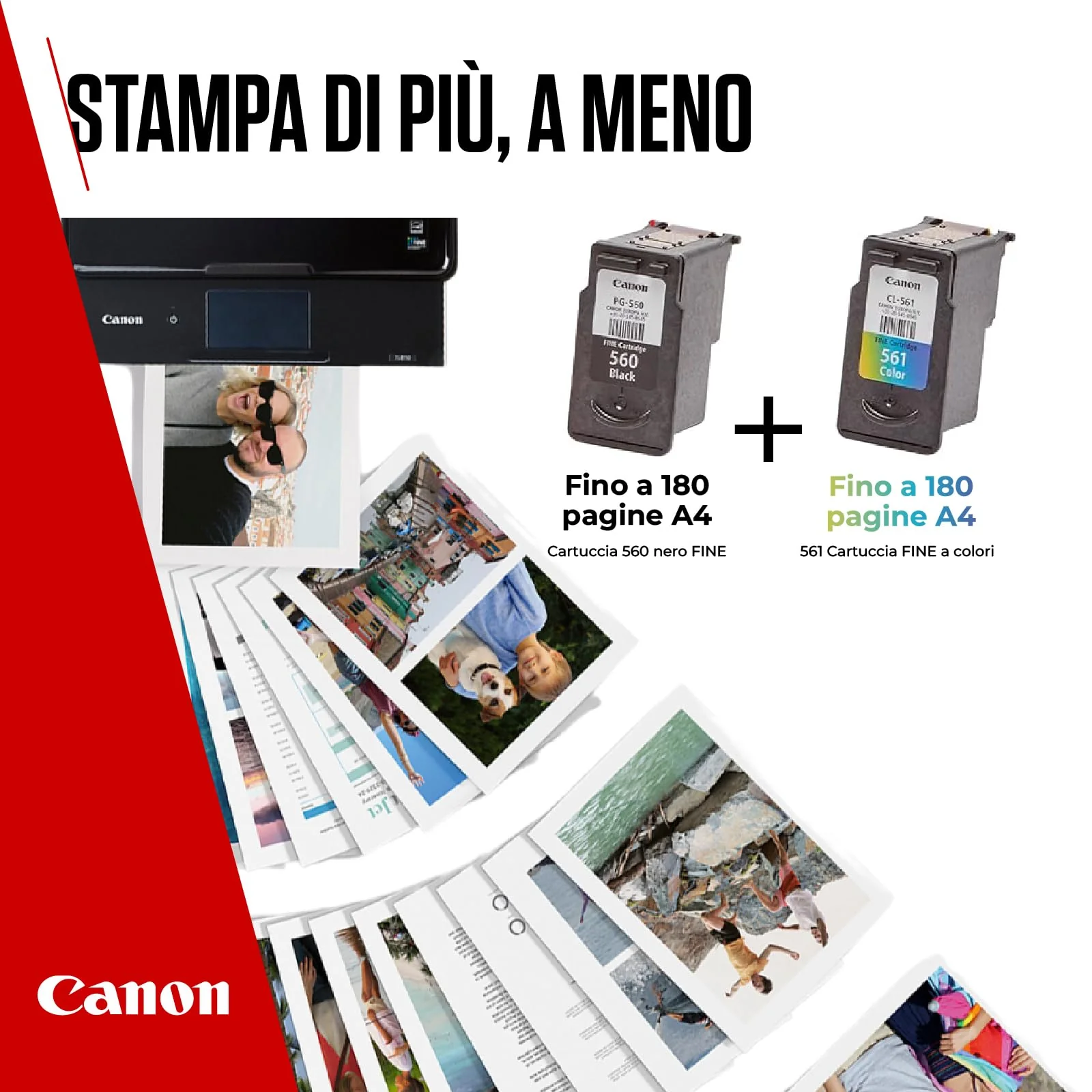 Canon Tinte & Papier Multipack - PG-560/CL-561 Original Drucker-Tintenpatronen 2er-Pack (1 x Schwarz, 1 x Farbe) & 4x6 Fotopapier (50 x Blatt) - Kompatibel PIXMA Druckern - Image 4