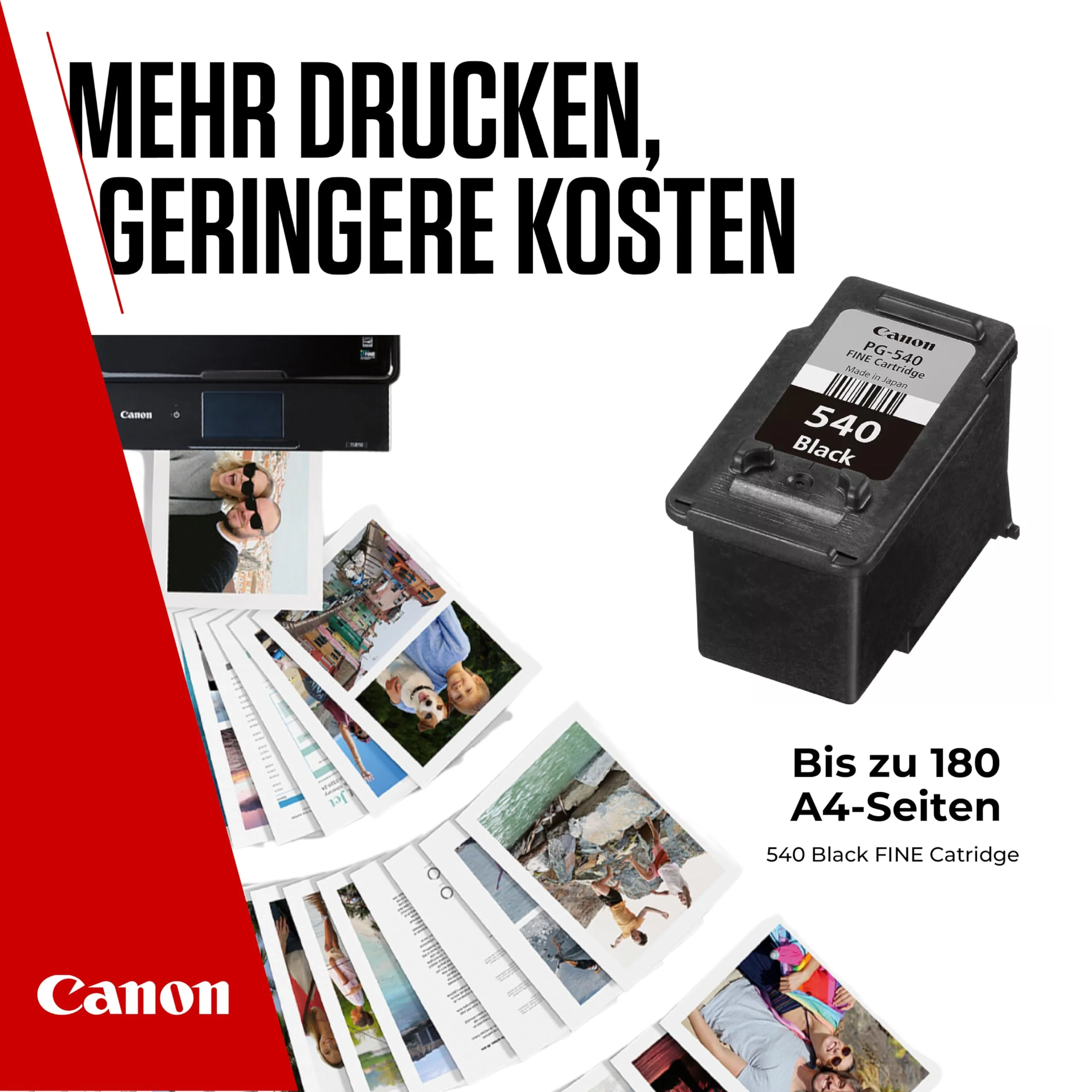 Canon Tinte - PG-540 Original Druckerpatrone Schwarz - Druckt bis zu 180 A4-Seiten (1 x Patrone) - Kompatibel PIXMA Druckern - Image 3
