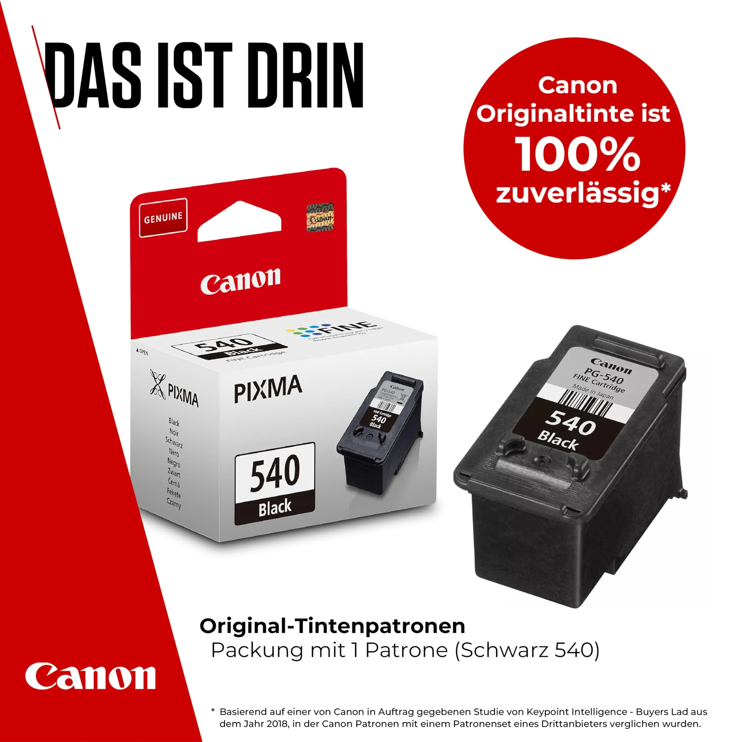 Canon Tinte - PG-540 Original Druckerpatrone Schwarz - Druckt bis zu 180 A4-Seiten (1 x Patrone) - Kompatibel PIXMA Druckern - Image 6