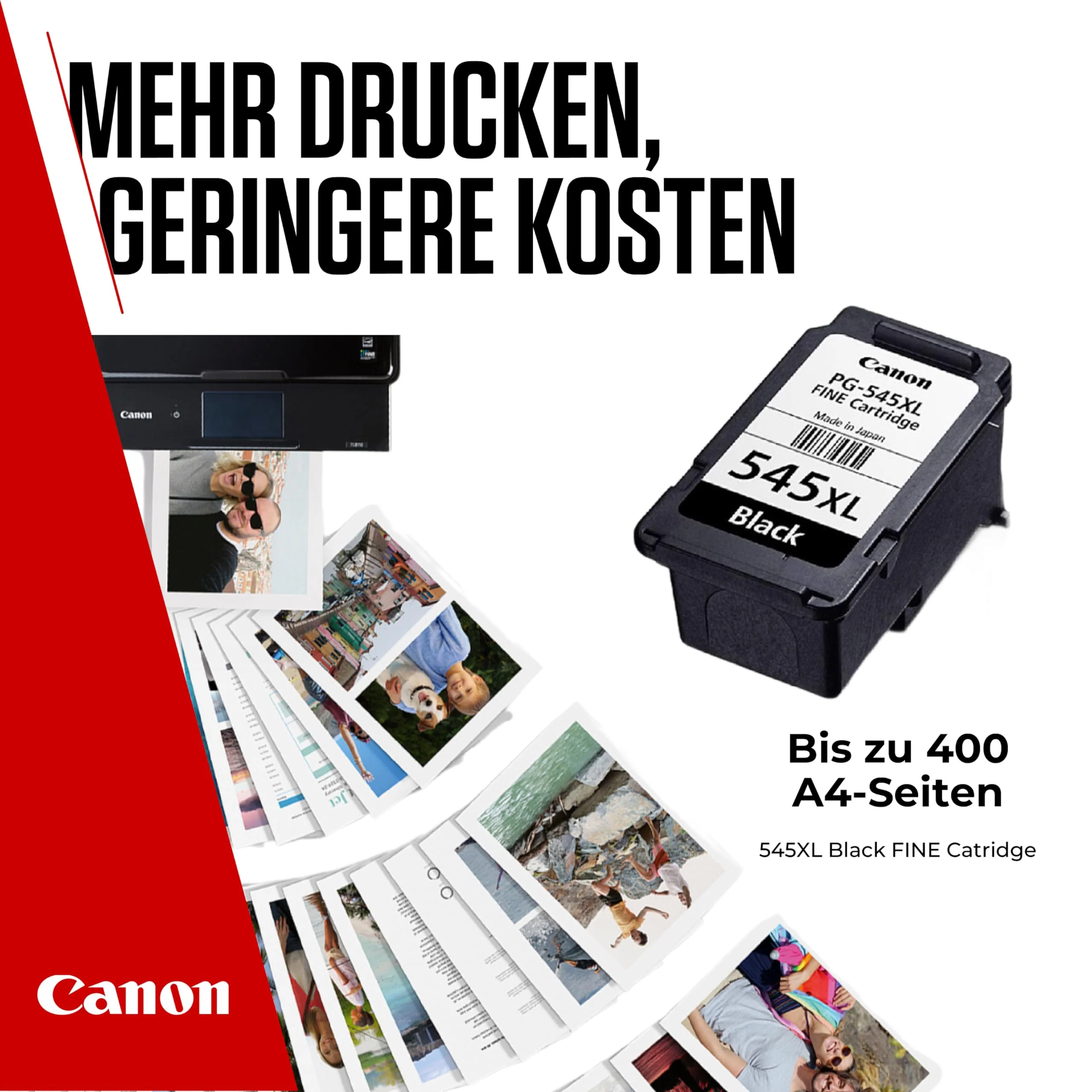 Canon Tinte - PG-545XL Original Tinte Schwarz mit hoher Reichweite - Druckt bis zu 400 A4-Seiten (1 x Patrone) - Kompatibel PIXMA Druckern - Image 4