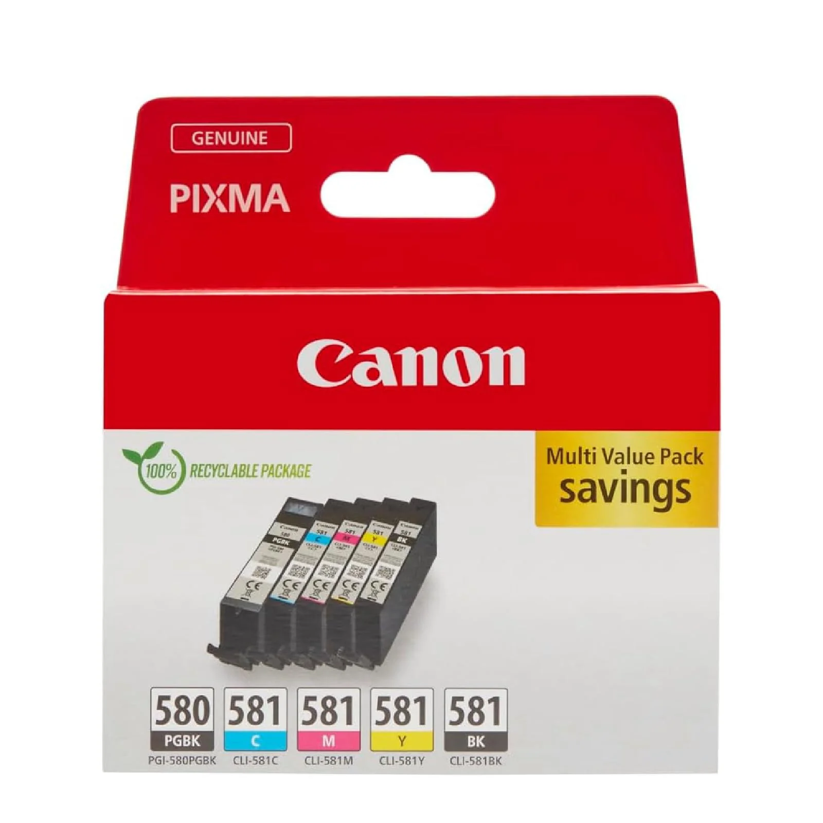 Canon Tinten-Multipack - PGI-580/CLI-581 Original Drucker-Tintenpatronen 5er-Pack (1 x Schwarz, 1 x Cyan, 1 x Magenta, 1 x Gelb & 1 x Schwarz) - Kompatibel PIXMA Druckern - Image 8