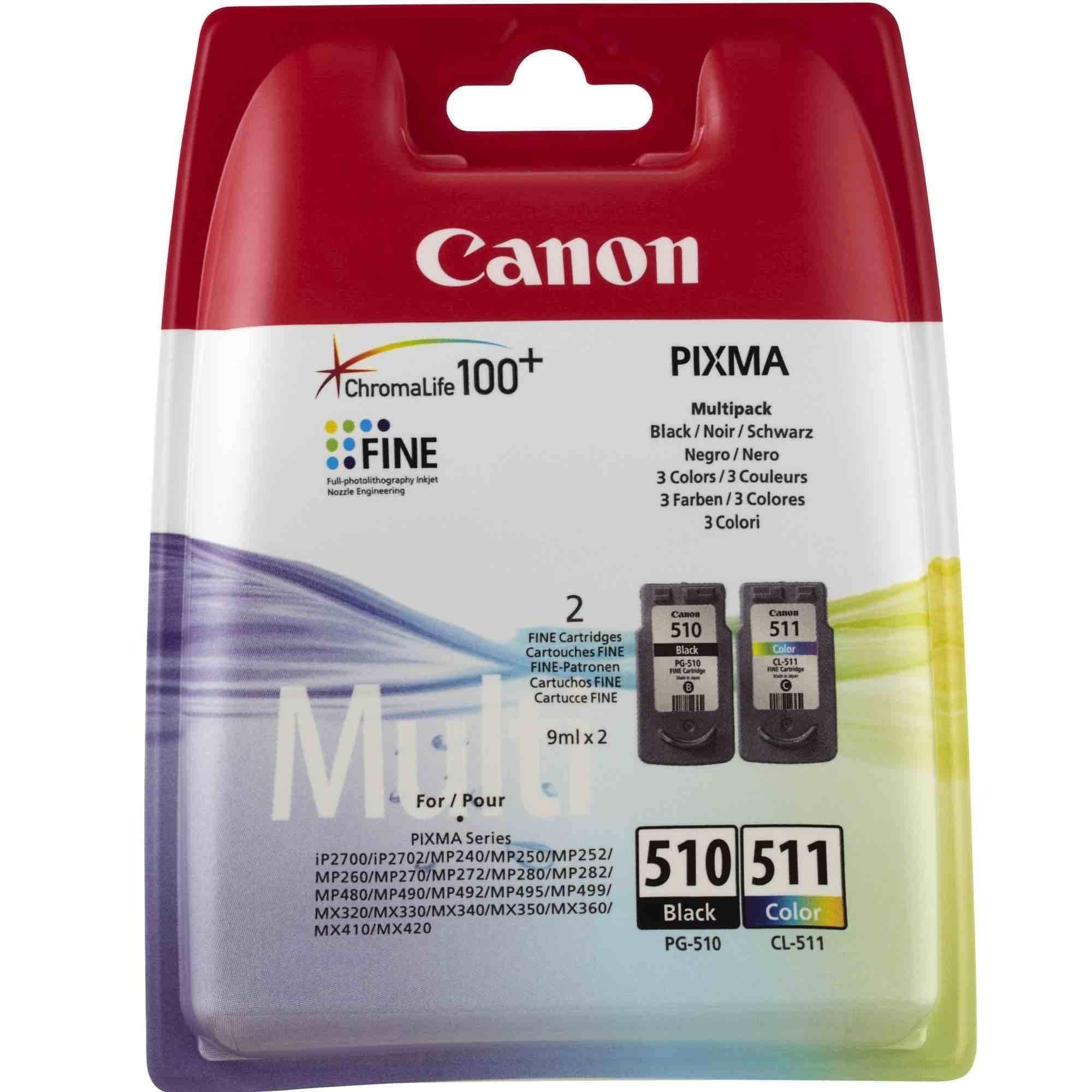 Canon Tintenpatrone CL511+PG510 Farben cyan magenta gelb Multipack ORIGINAL - Image 3