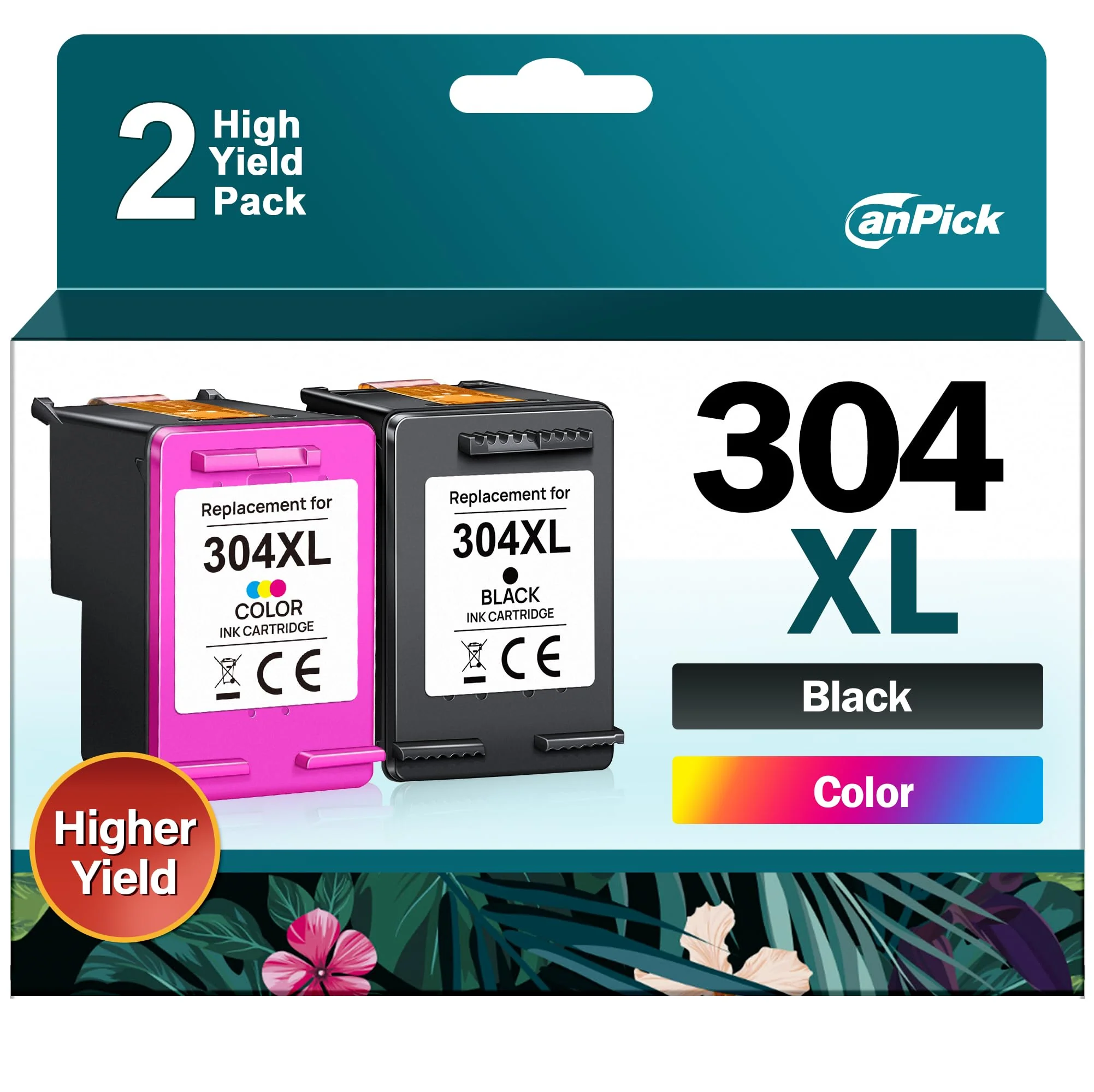 CanPick 304XL Druckerpatronen Ersatz für HP 304 XL Schwarz und Farbe Multipack für HP 304XL Patronen Deskjet 3750 2630 2620 2622 3720 3730 3760 3762 Envy 5000 5010 5020 5030 5032,2-Pack - Image 4