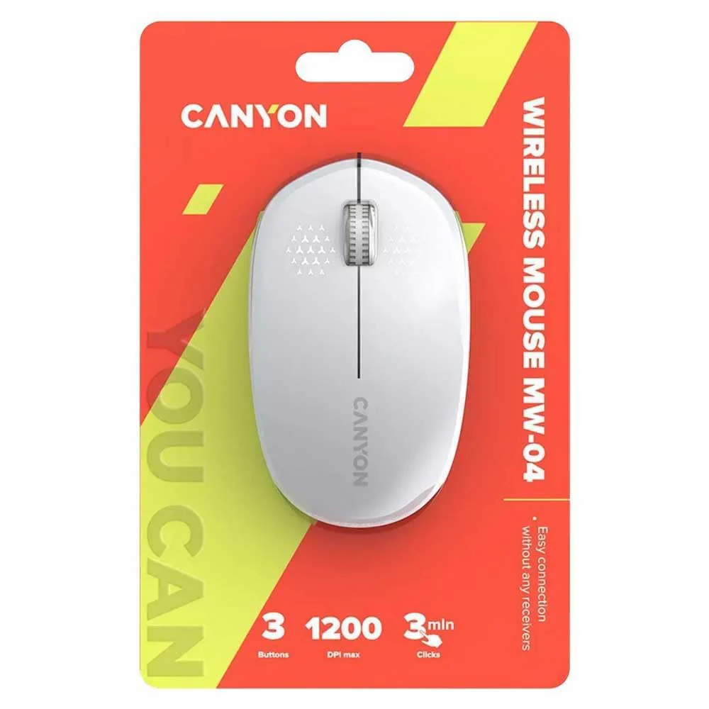 Canyon Wireless Mouse MW-04 Optical/BT/3 Keys/R+L weiß - Image 4