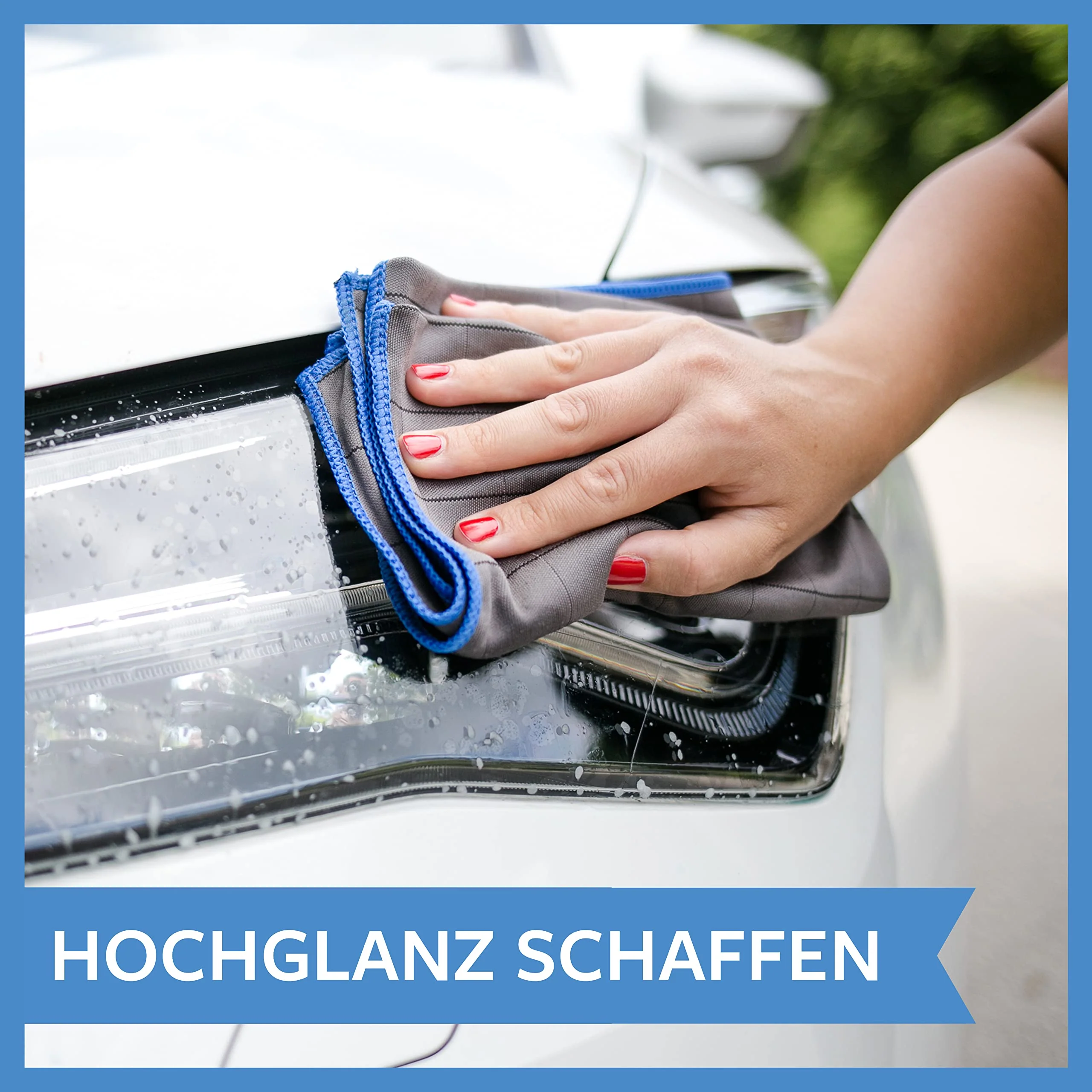 Carbigo® Box 10x Mikrofaser Glastücher – Microfasertuch Glas für streifenfreie Reinigung von Scheiben, Fenster, Gläser – Kristallklare Autoscheiben – Perfekte Microfaser Glastücher 25x25cm (400 GSM)