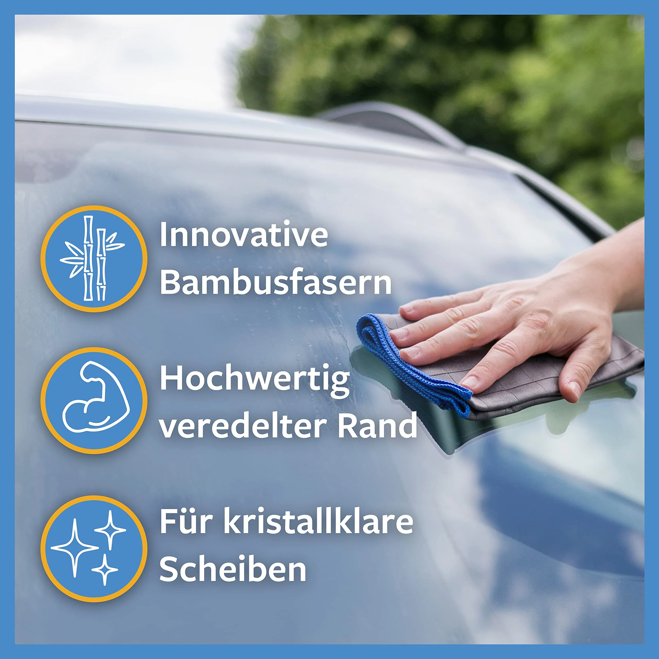 Carbigo® Box 10x Mikrofaser Glastücher – Microfasertuch Glas für streifenfreie Reinigung von Scheiben, Fenster, Gläser – Kristallklare Autoscheiben – Perfekte Microfaser Glastücher 25x25cm (400 GSM) - Image 9