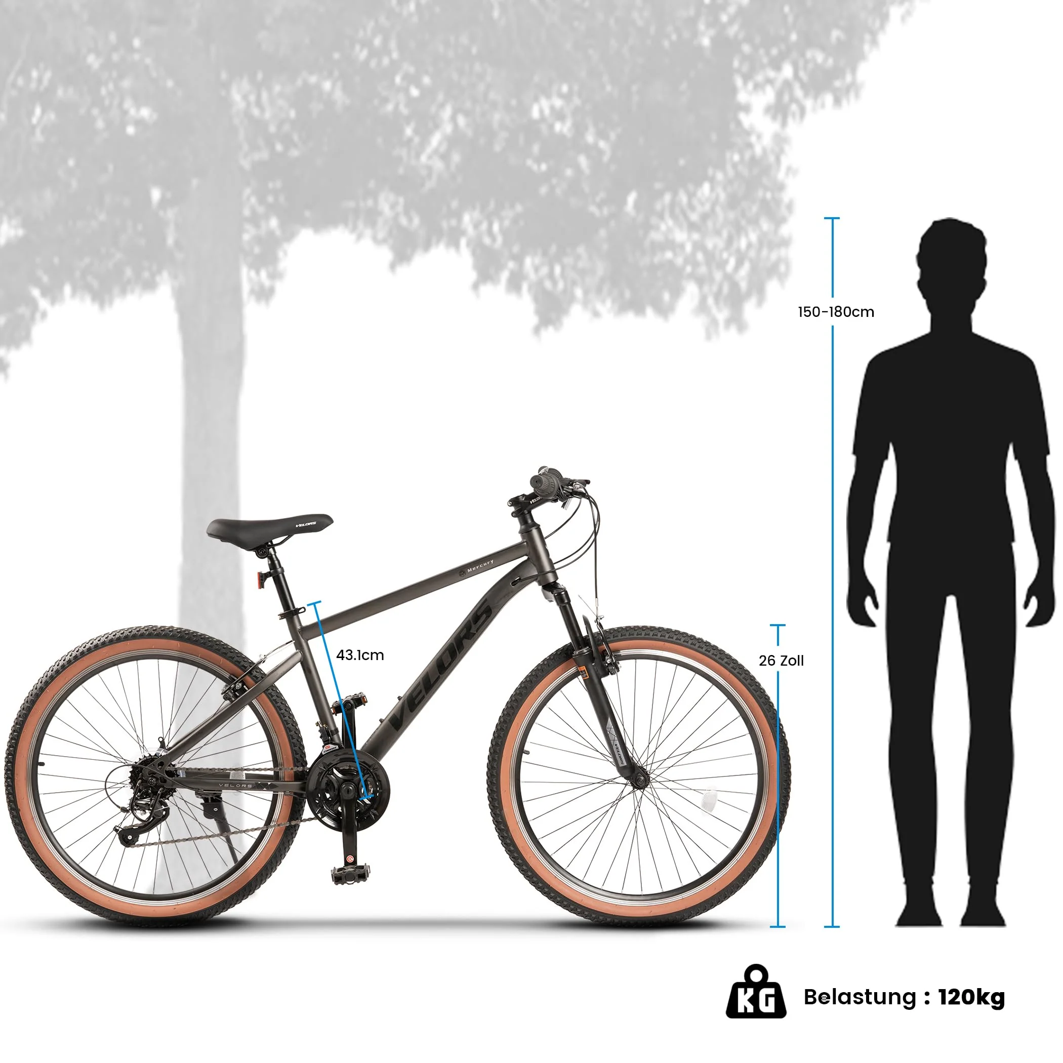 CARPAT SPORT 26 27.5 29 Zoll Mountainbike Fahrrad für Erwachsene, 21 Gang Schaltung, V-Bremsen/Dual-Scheibenbremsen, MTB Herren Damen, Jugendfahrrad - Image 4