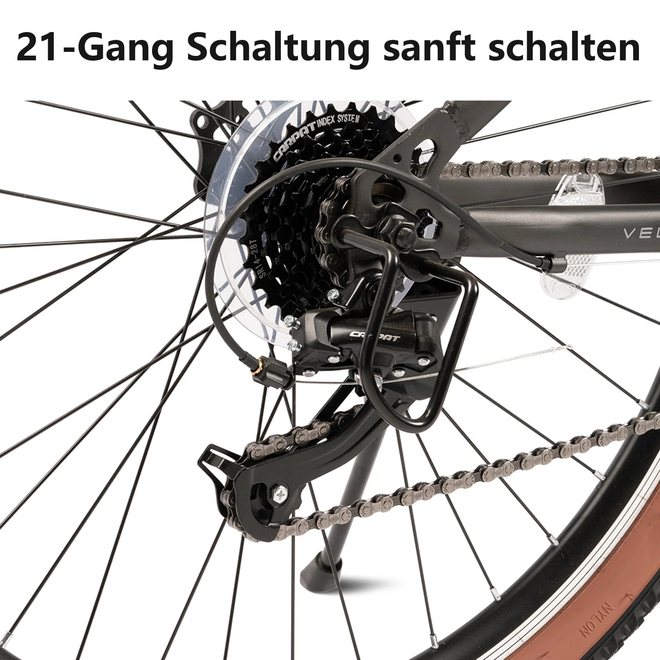 CARPAT SPORT 26 27.5 29 Zoll Mountainbike Fahrrad für Erwachsene, 21 Gang Schaltung, V-Bremsen/Dual-Scheibenbremsen, MTB Herren Damen, Jugendfahrrad - Image 8