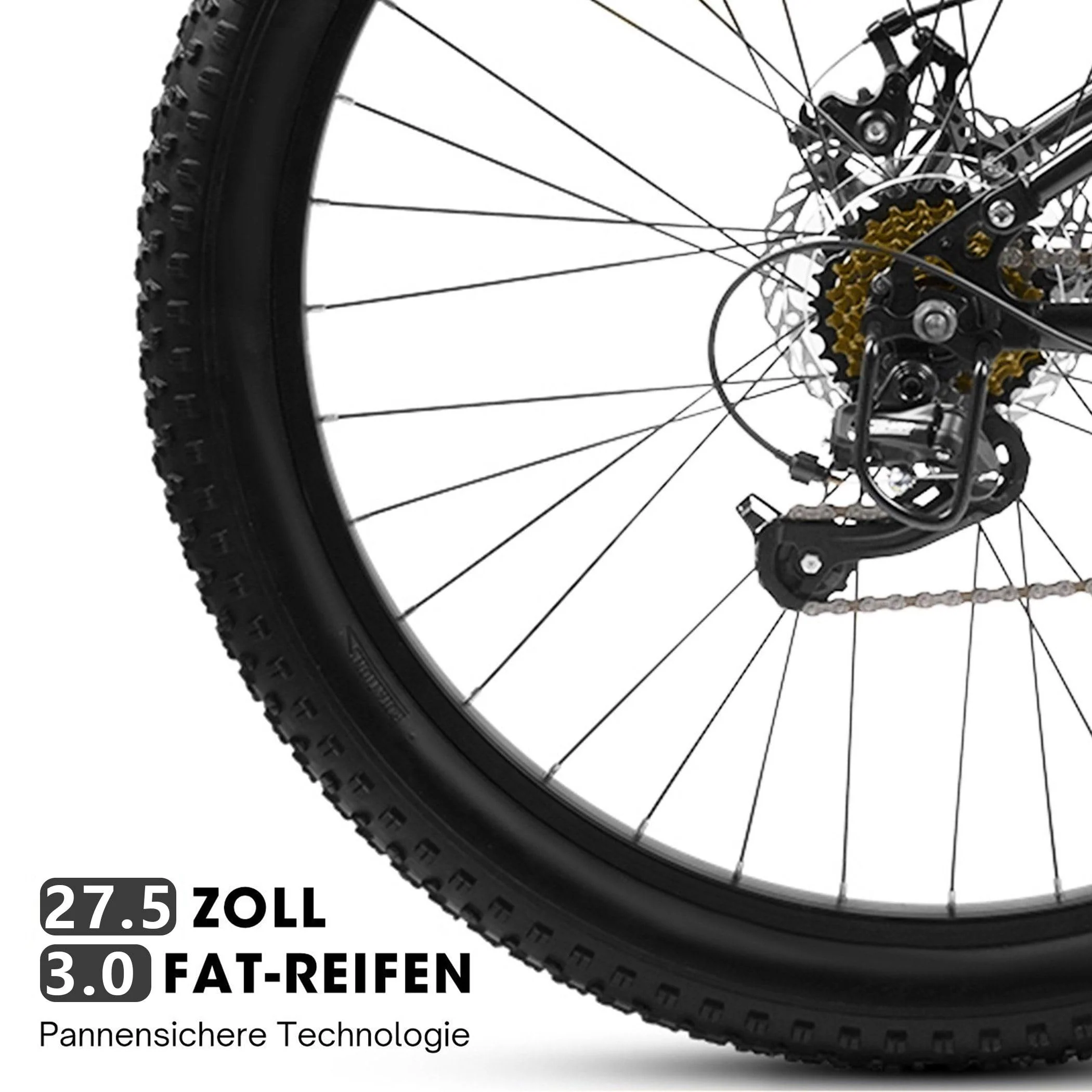 CARPAT SPORT Mountainbike 27,5 Zoll Mountainbike 3.0 Fat Tire Fully MTB Damen Herren 21 Gang, Kettenschaltung, Alu-Rahmen, Jugendliche Hardtail Fahrrad, Kinderfahrrad - Image 5