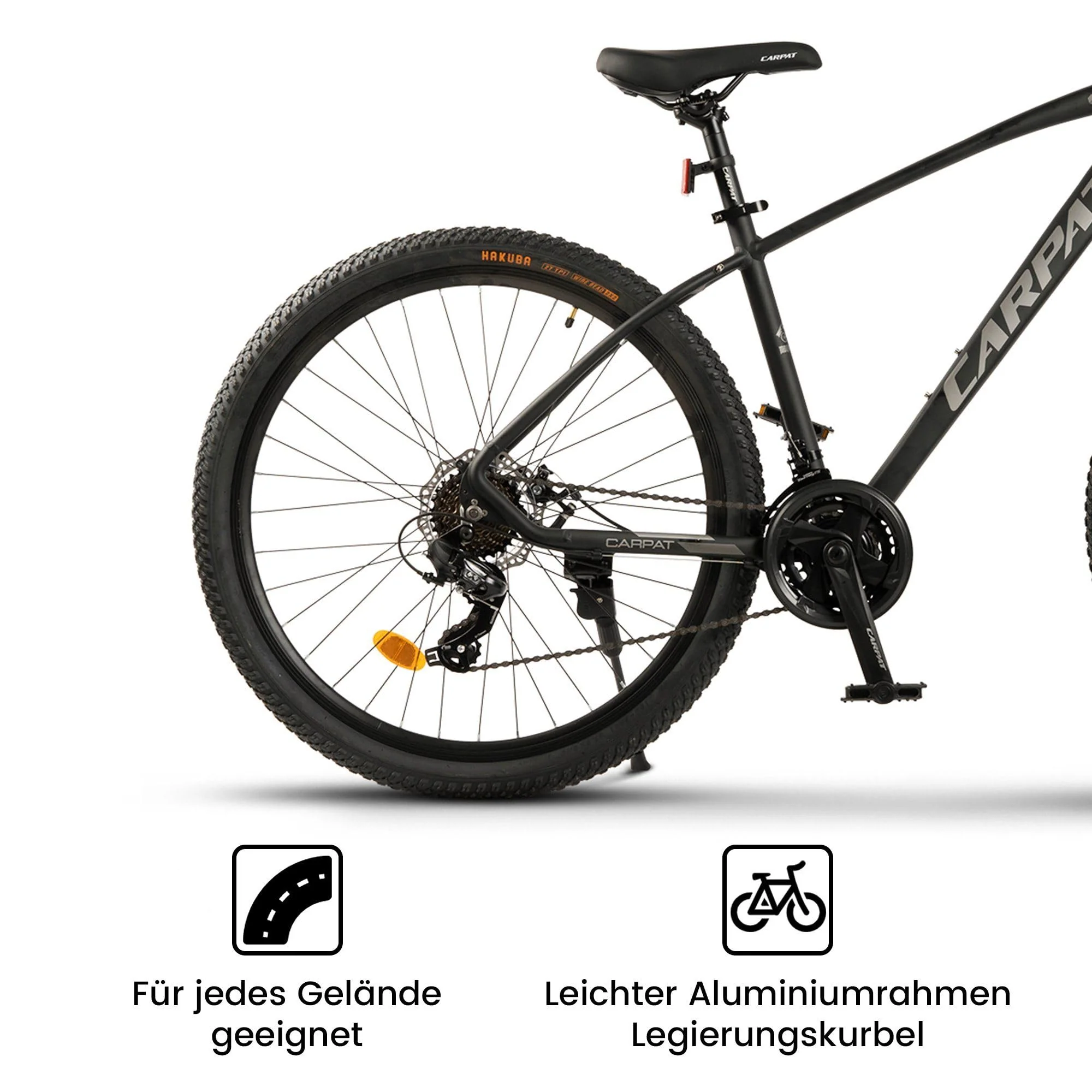 CARPAT SPORT Mountainbike 27,5 Zoll MTB Fahrrad für Herren Damen 21 Gang TZ Tourney Schaltwerk, Kettenschaltung, (Aluminium Rahmen, Mechanische Scheibenbremse), Hardtail Fahrrad - Image 6