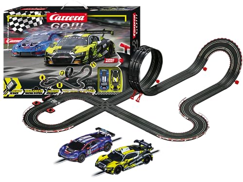 Carrera - 20062563 - Go I GT Super Challenge I Detailgetreue Audi R8 LMS GT3 evo II und Lamborghini Huracán GT3 im Maßstab 1:43 I Actiongeladener Rennspaß mit Rundenzähler und herausfordernder Strecke - Image 11